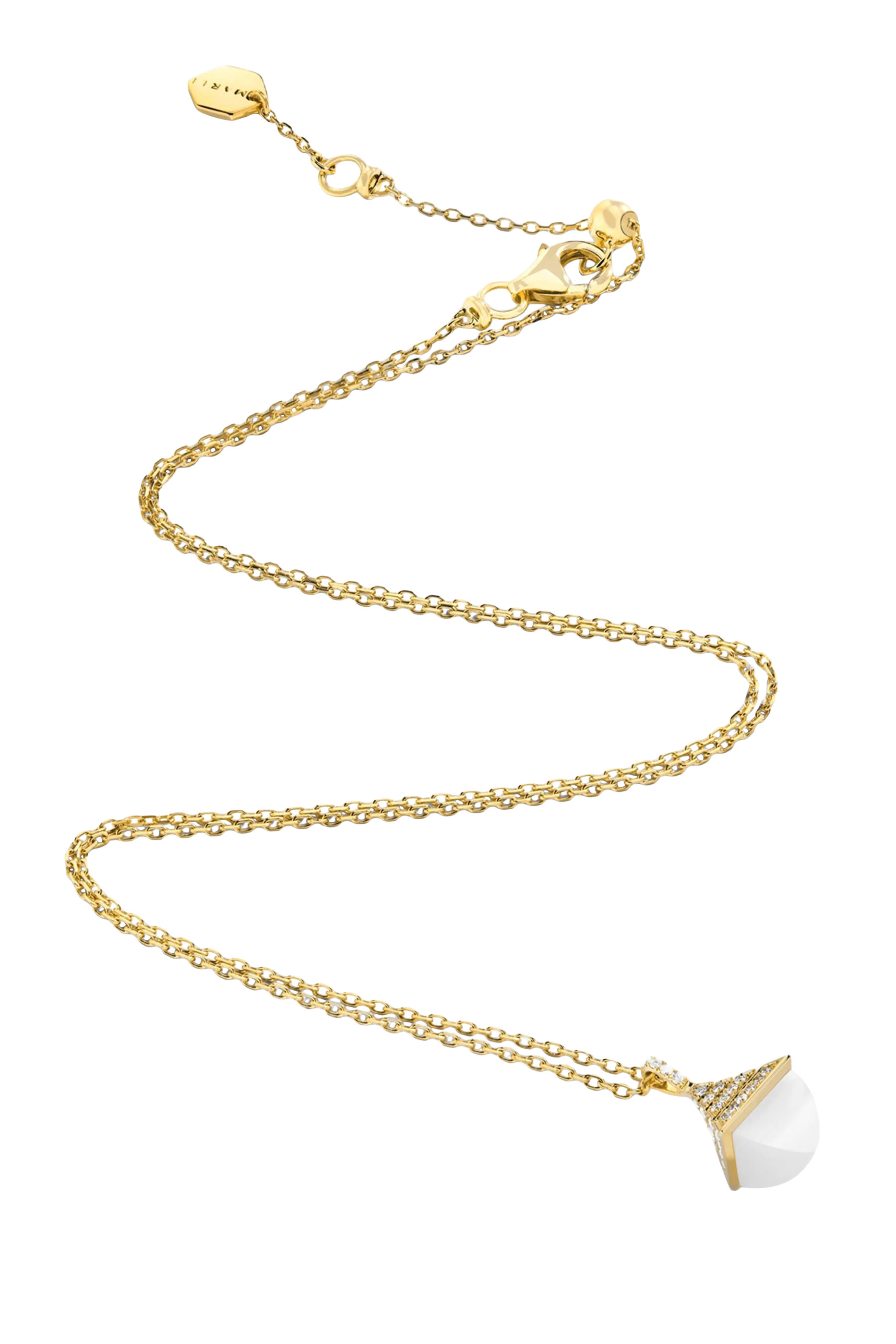 Cleo Rev Mini Pendant, 18k Yellow Gold & Diamonds