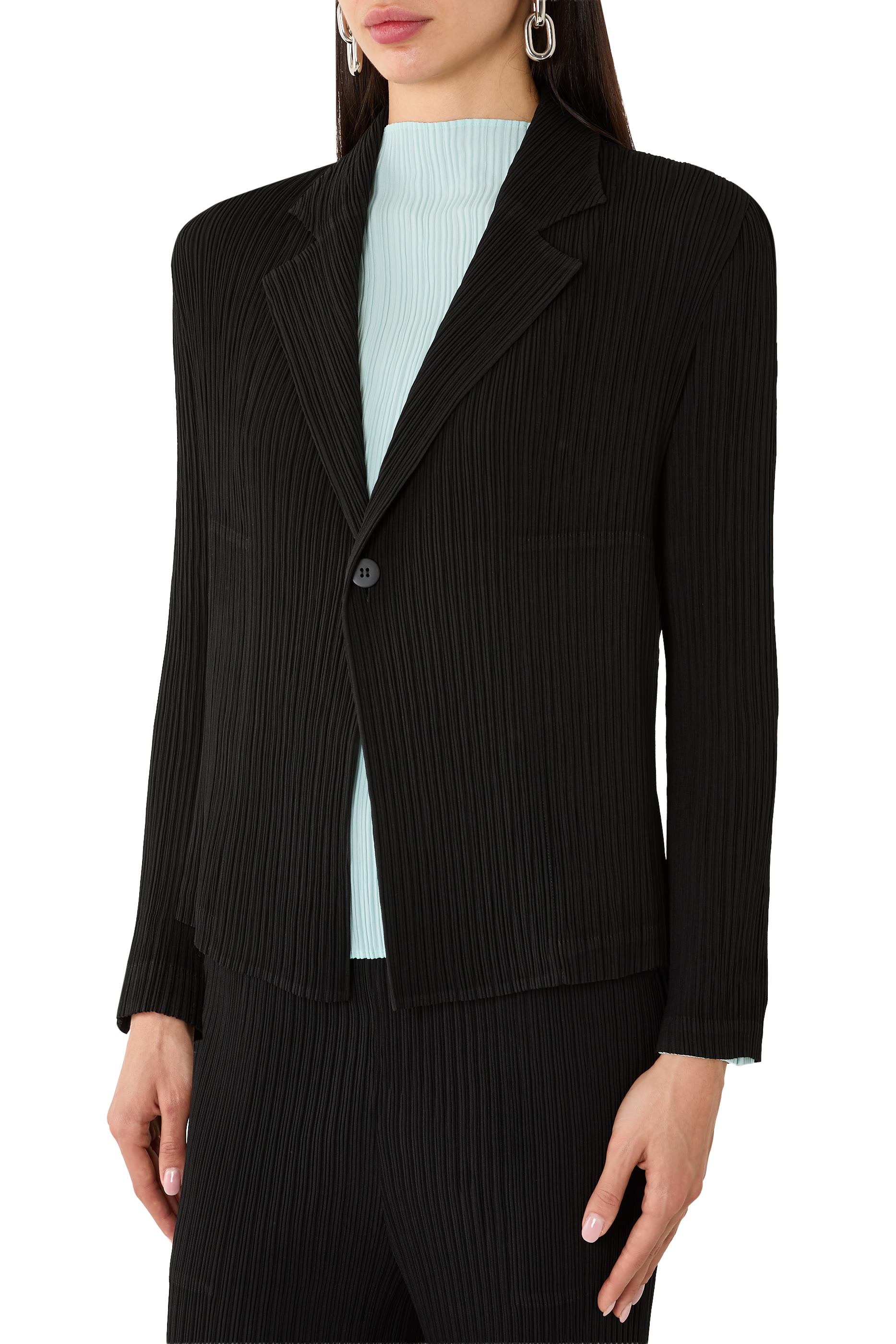 Hatching Pleats Jacket