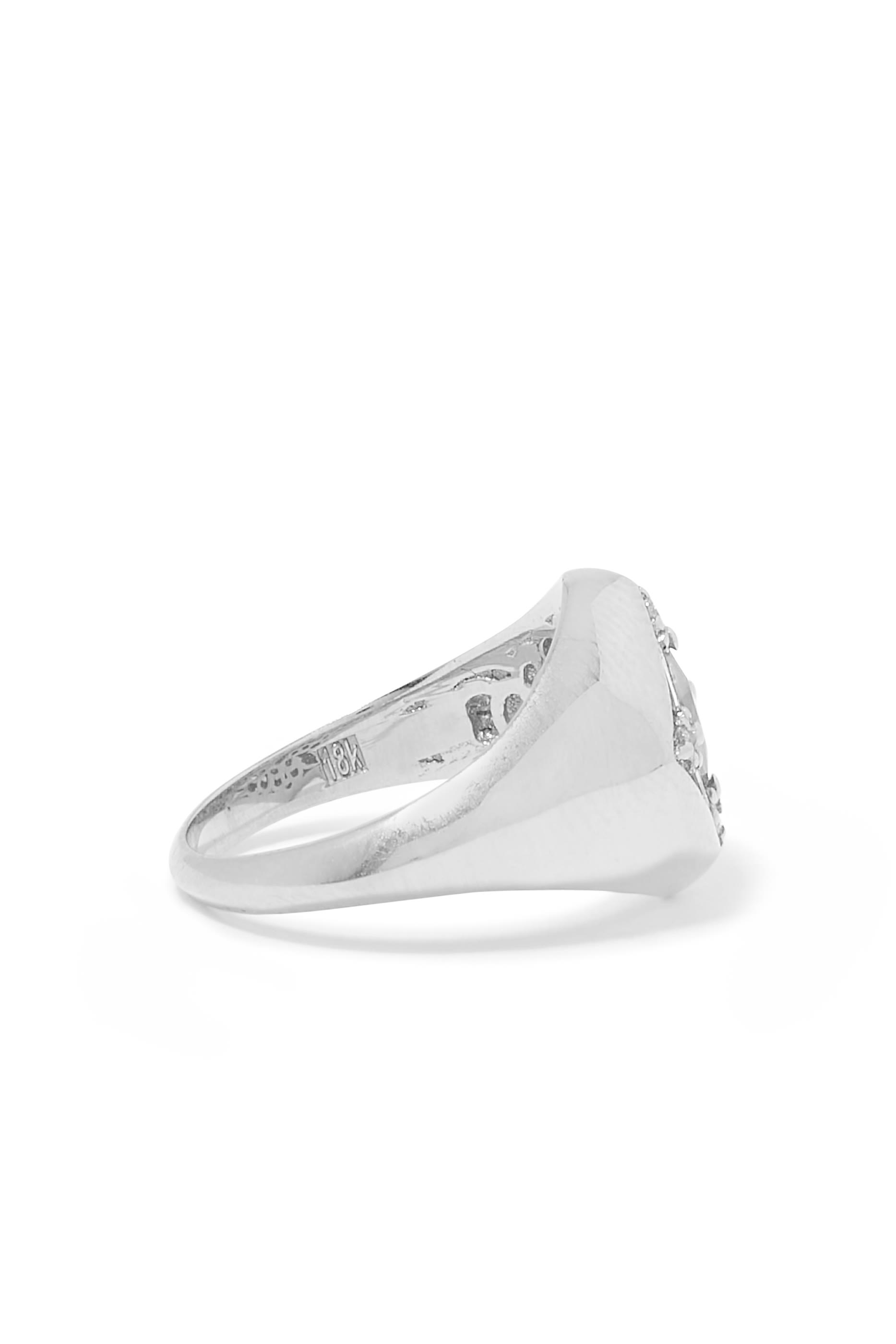 Princess Cut Ring, 18K White Gold & Diamond