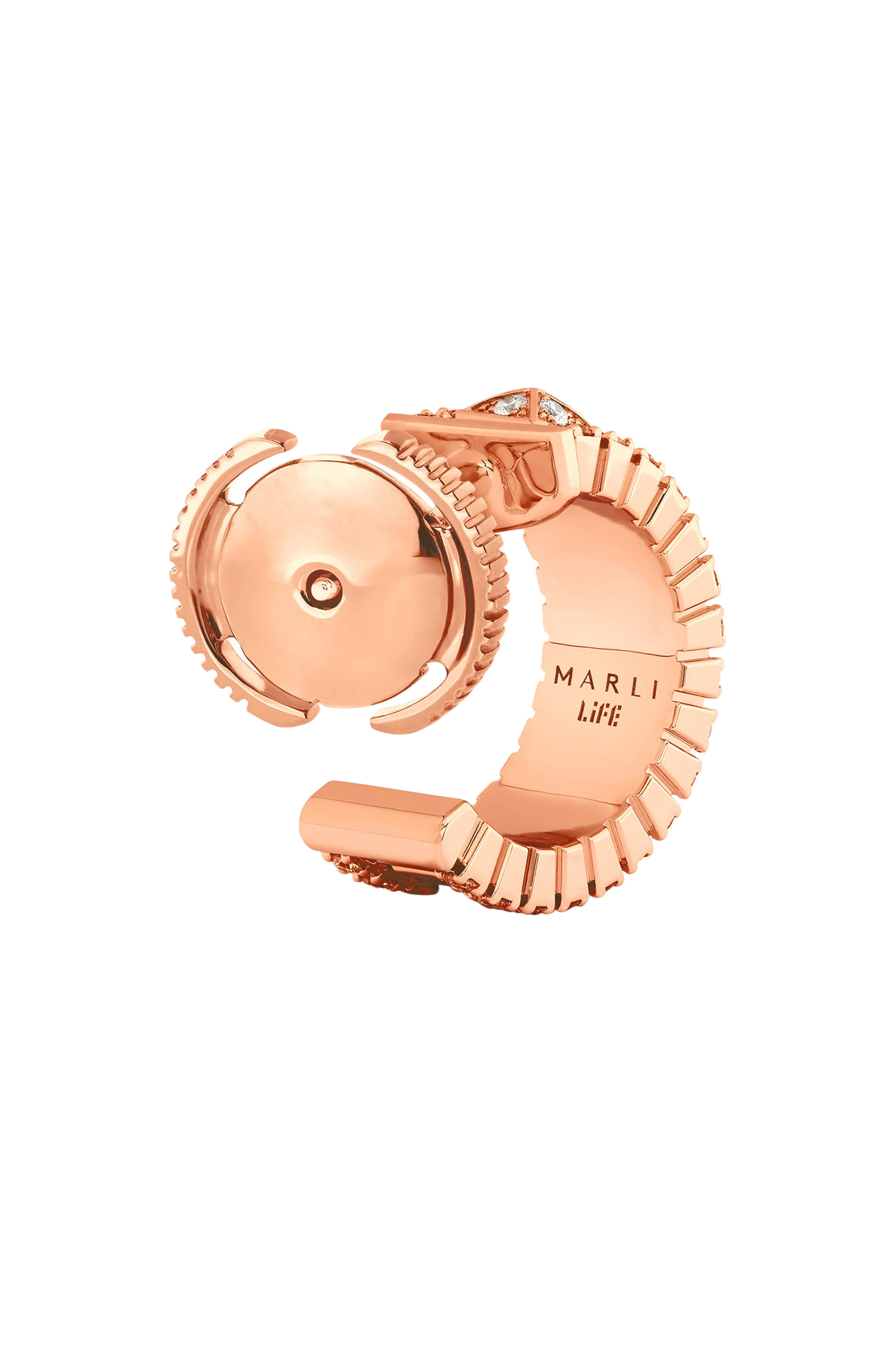LIFE Full Diamond Mini Hoop Earrings, 18K Rose Gold & Diamonds