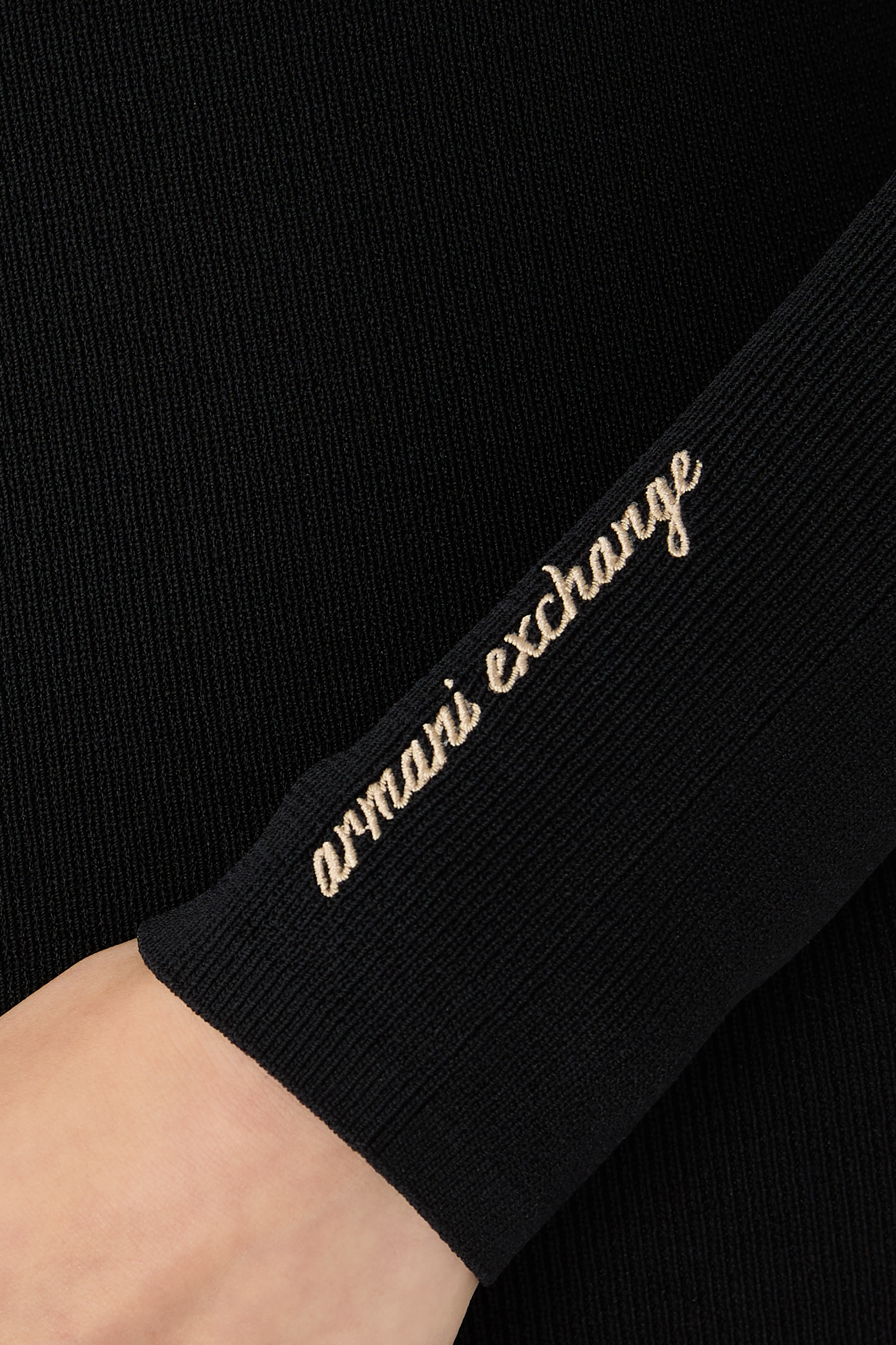 Embroidered Logo Rib Knit Dress