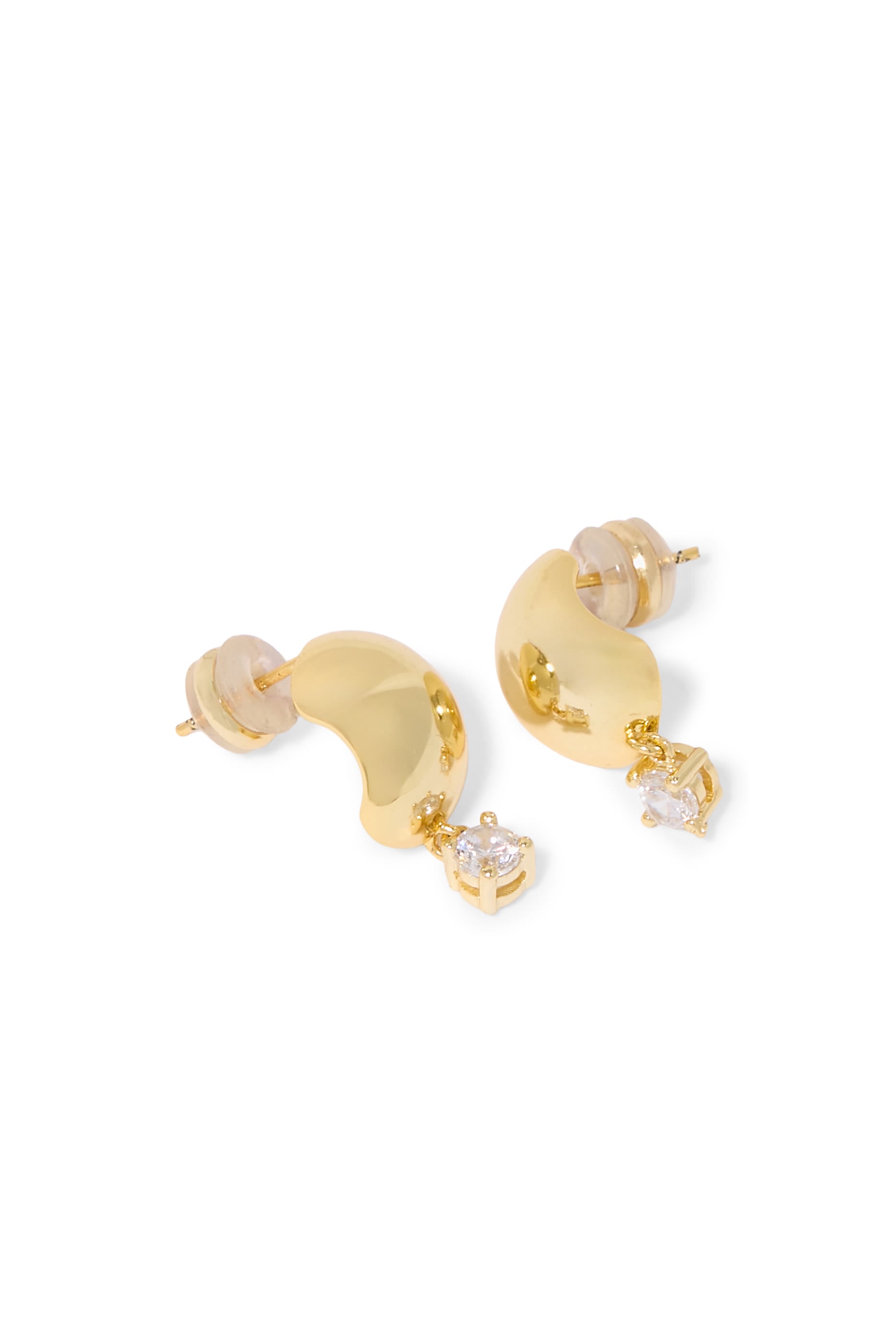  Aoki Hoop Earrings, 14k Vermeil on Sterling Silver & Cubic Zirconia