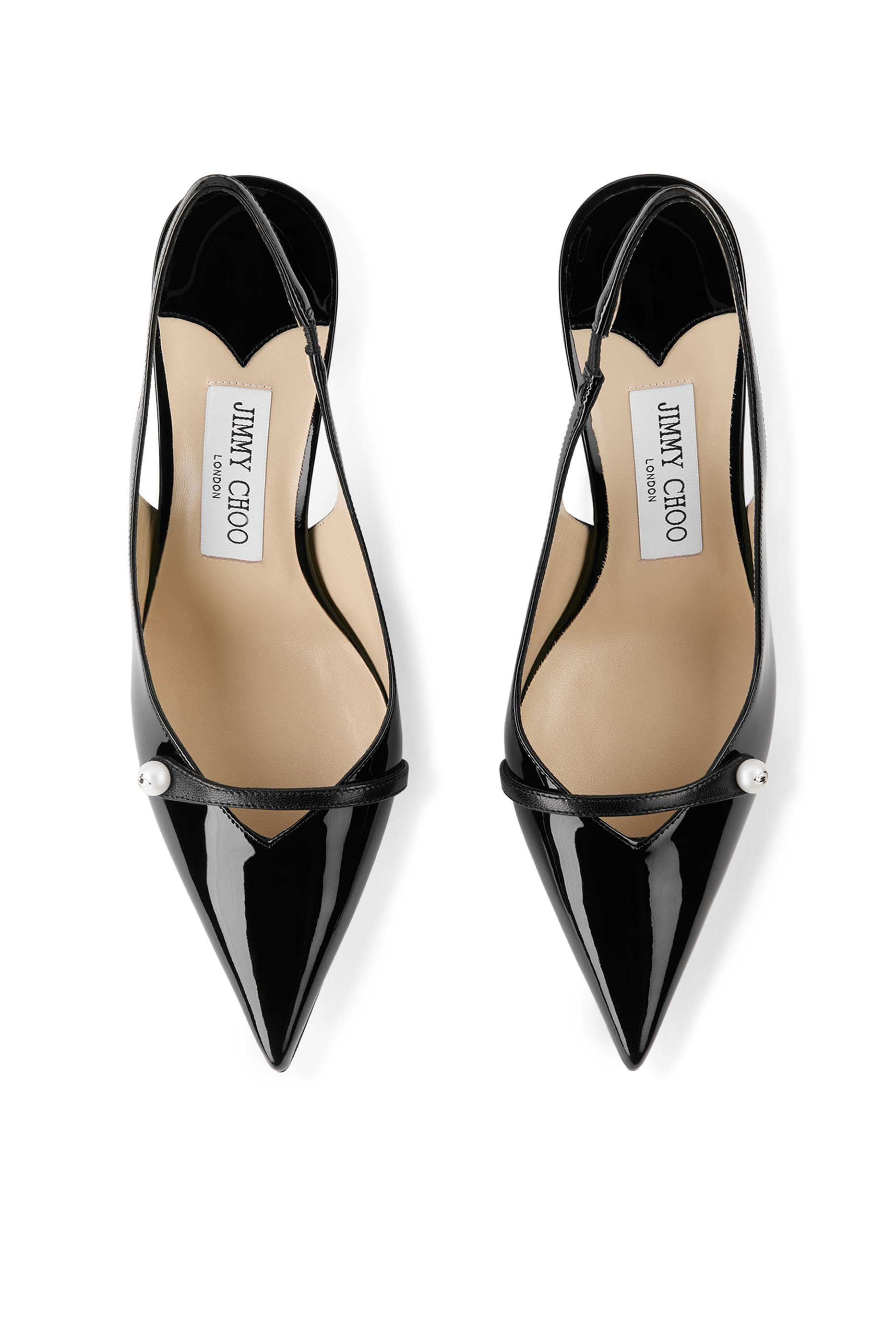 Amita 85 Patent Nappa Leather Slingbacks