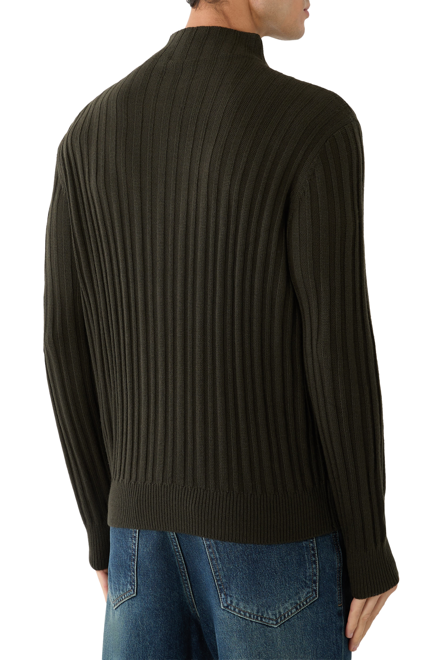 Zip-Up Ribbed Cardigan