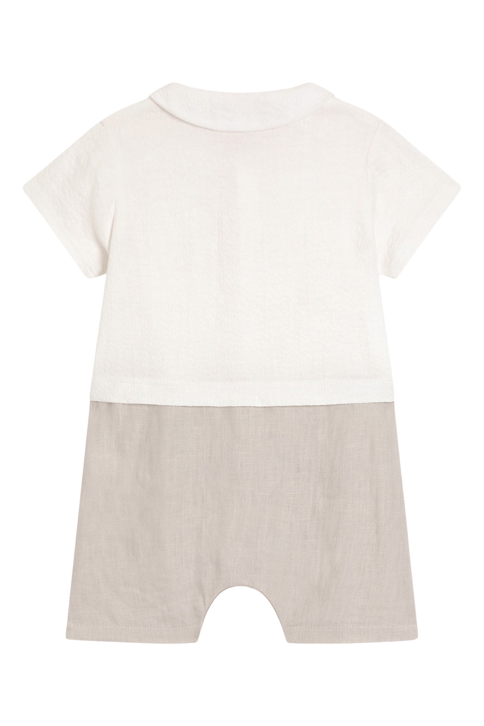 Kids Linen Romper with Embroidery 