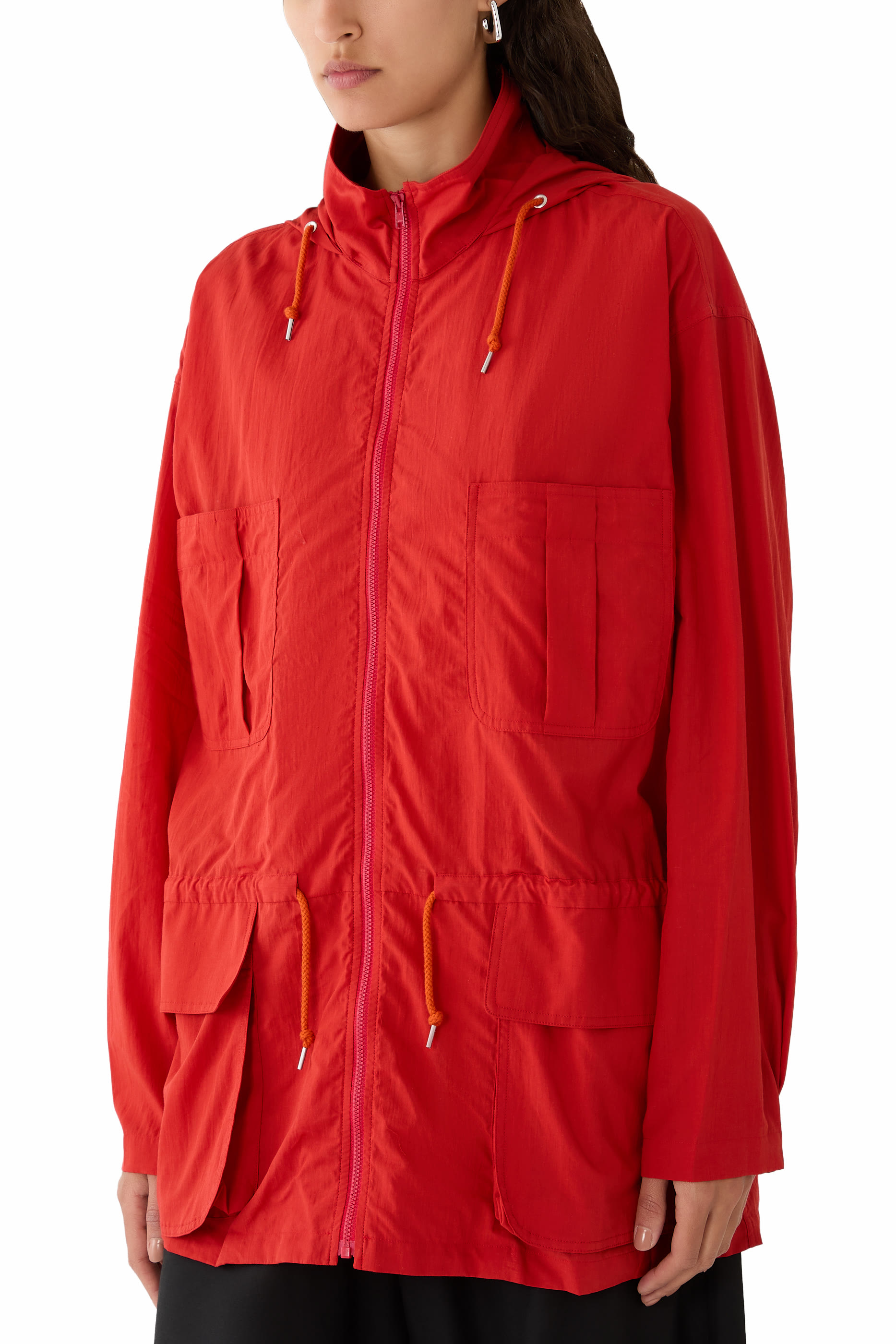 Super Fine Cotton Lawn Hooded Blouson 