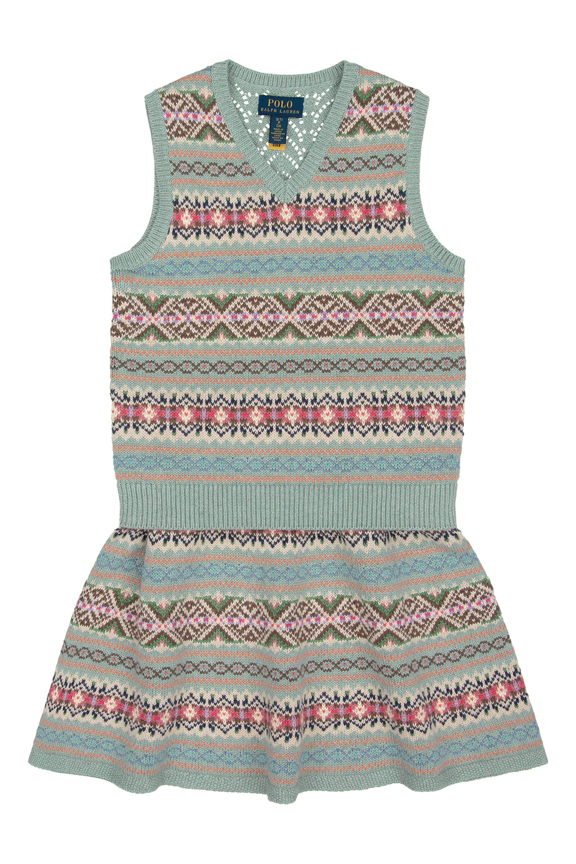 Kids  Fair Isle Sleeveless Jumper & Skirt Set 