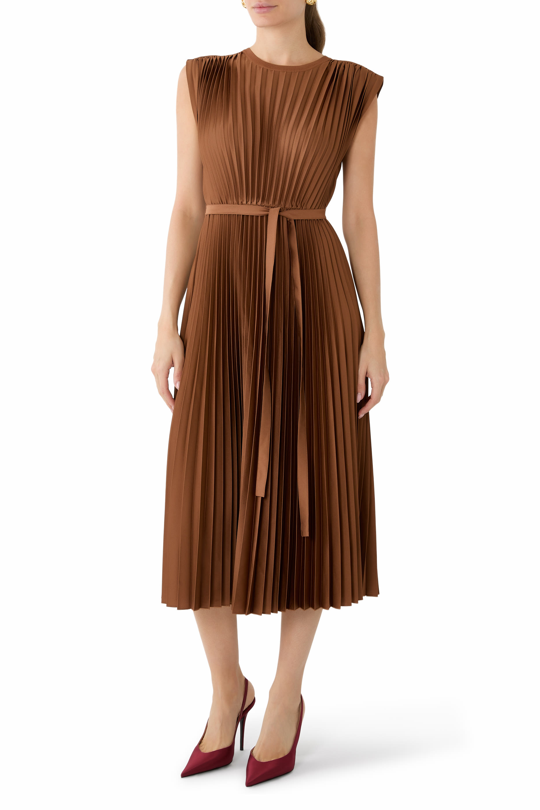  Volta Knit Weave Pliss&eacute; Dress