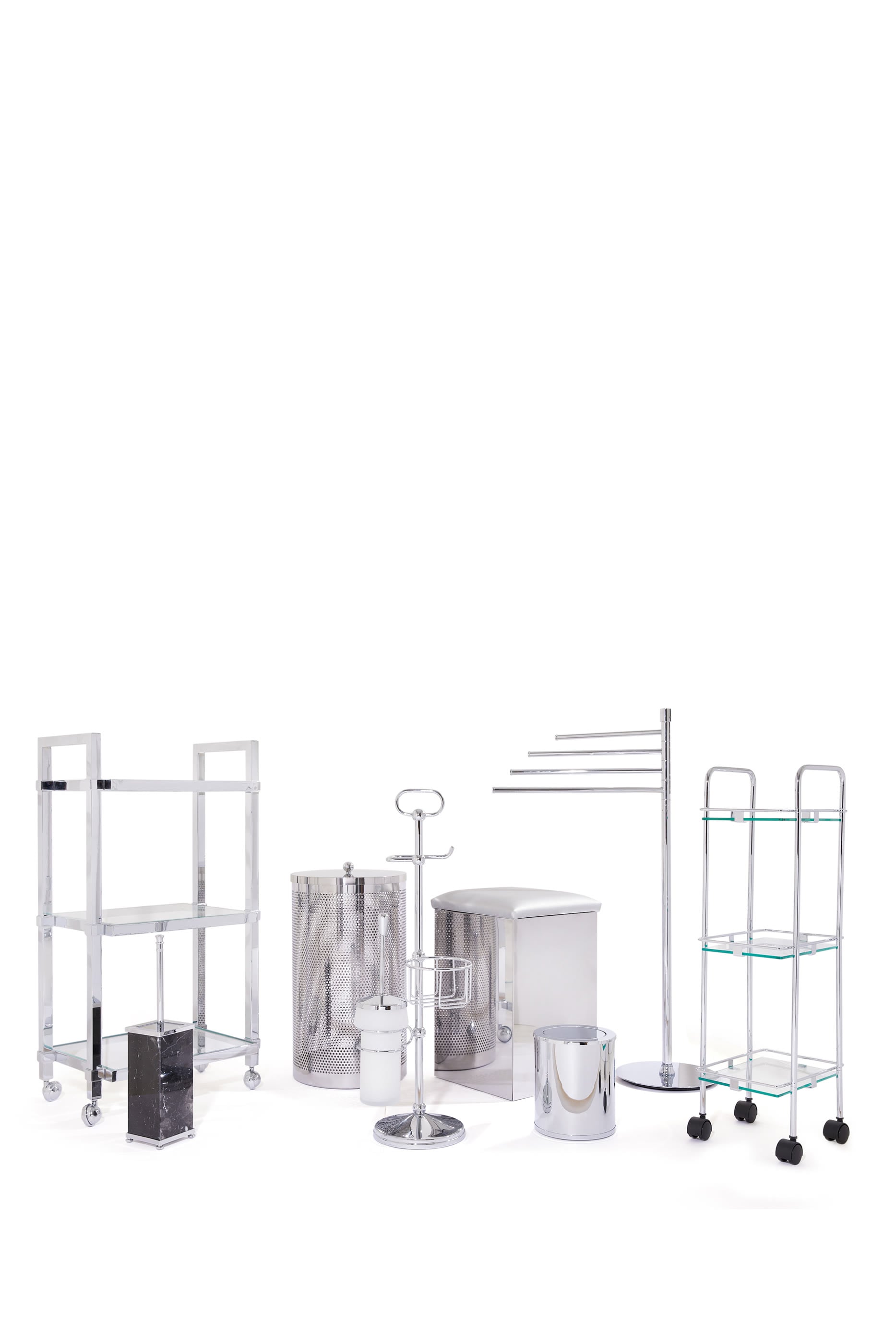 Silver Chrome Waste Bin