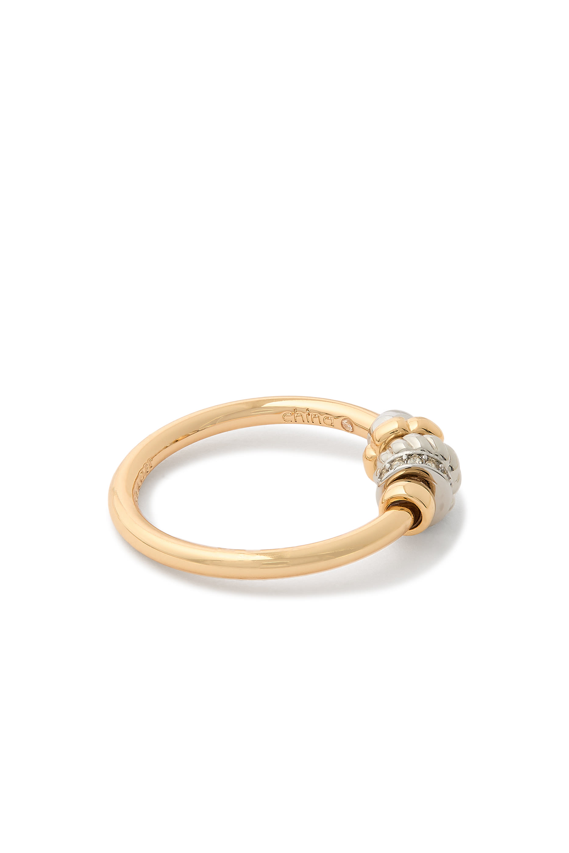 Signature Rondelle Charm Band Ring, Brass & Glass Crystal