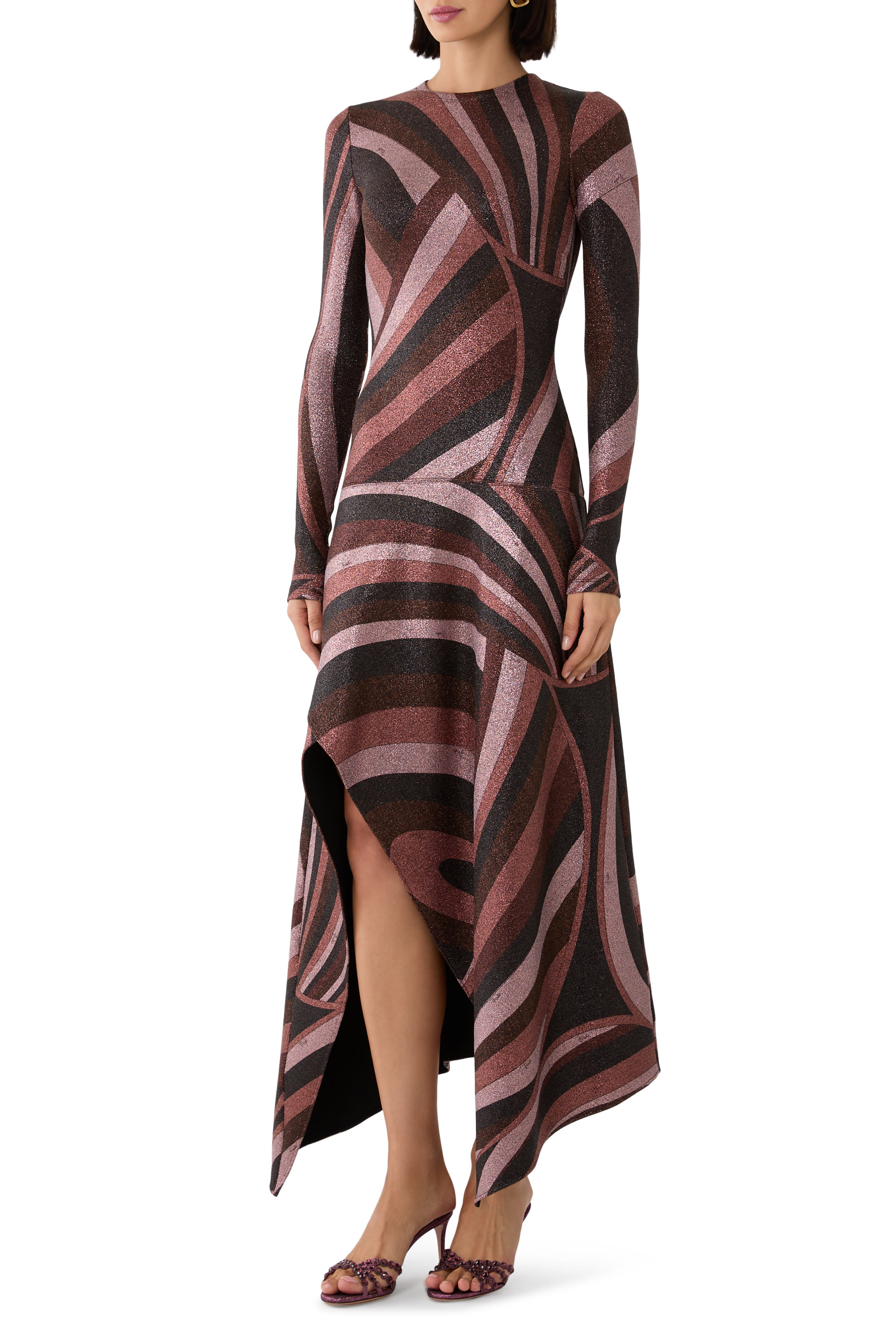 Iride Print Lurex Jersey Dress 
