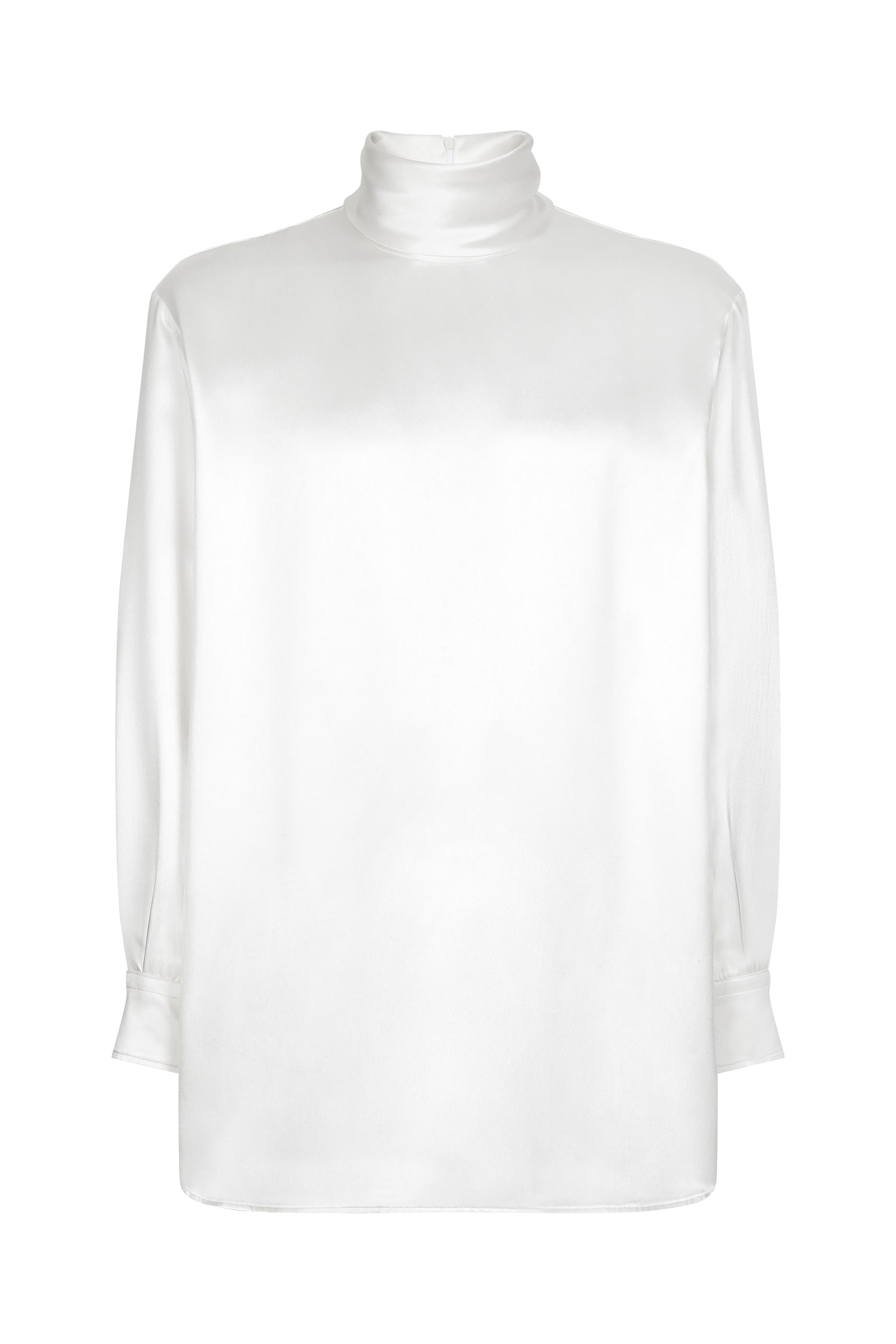Loose Silk Turtleneck with Shirt Cuffs