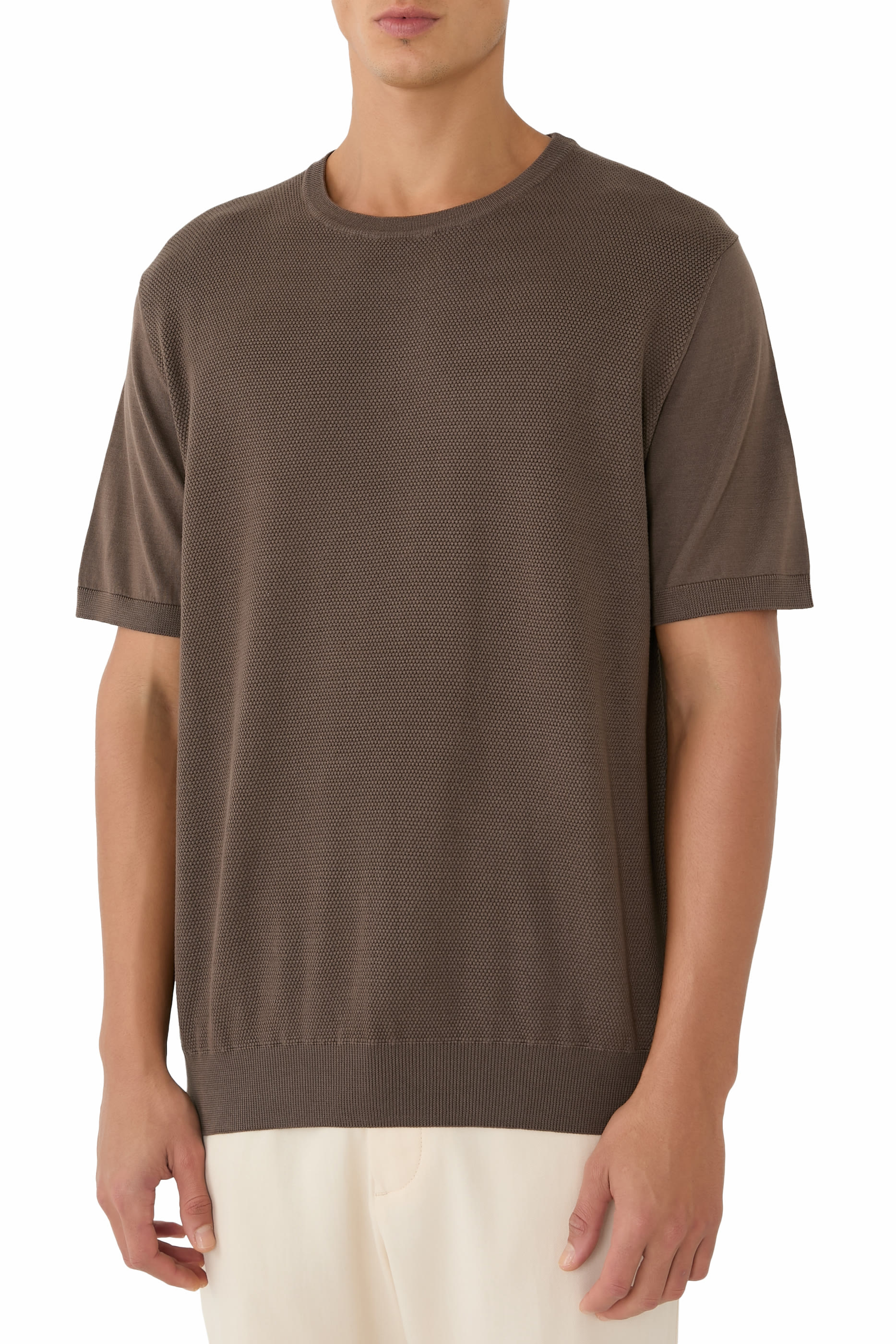 Crew Neck Knitted T-Shirt