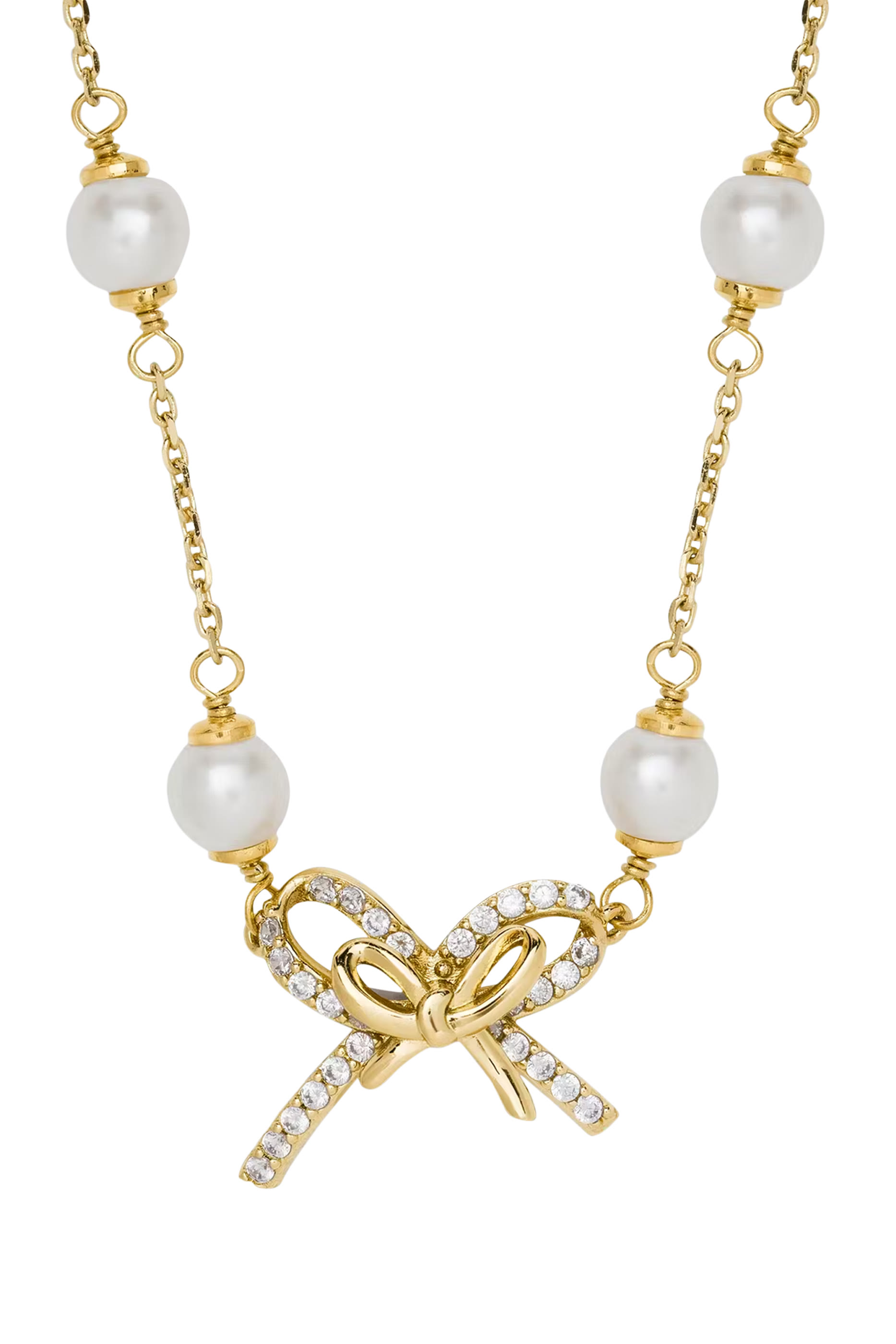  Girlie Pearlie Pearl Bow Scatter Necklace