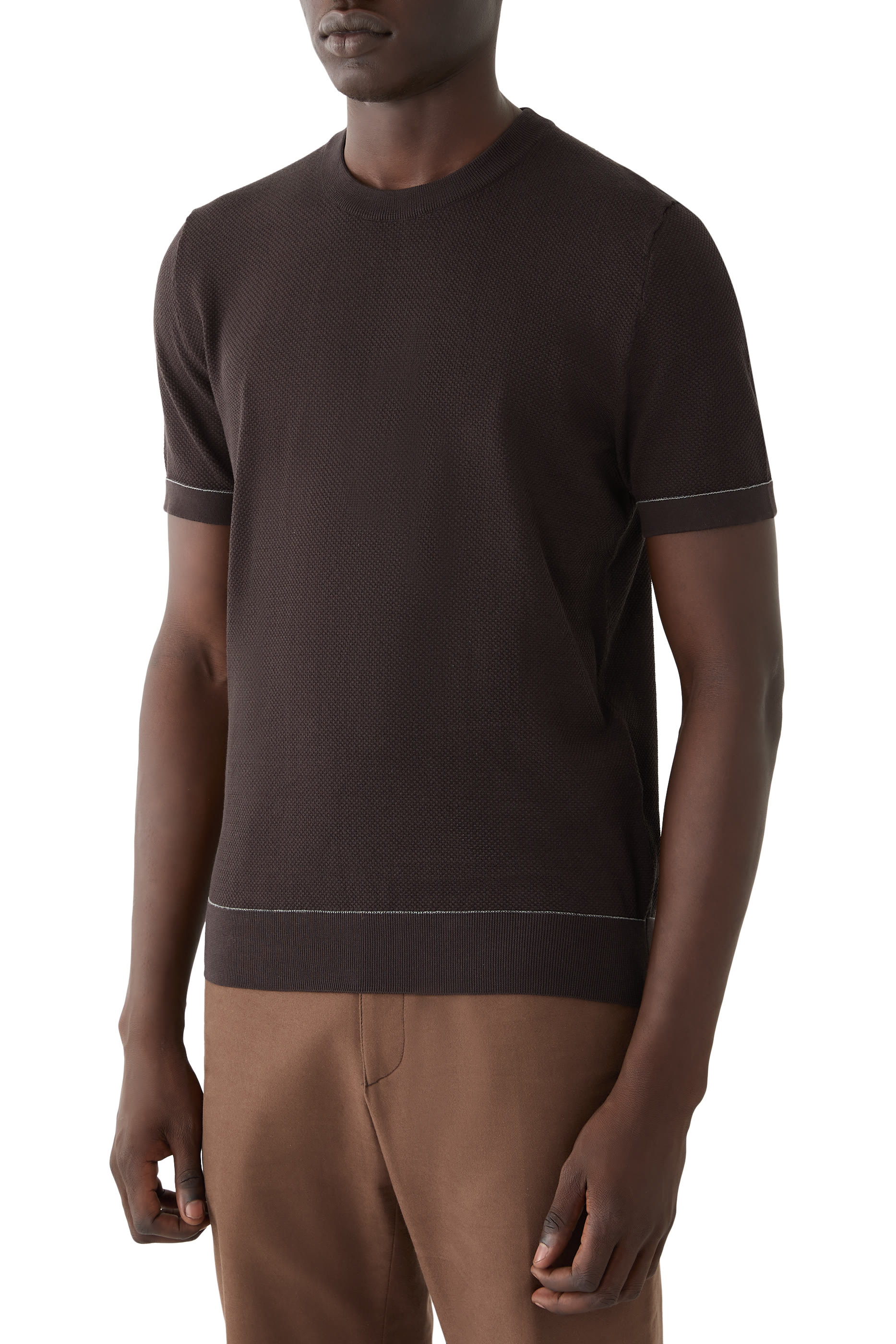 Ribbed Hem and Cuffs T-Shirt