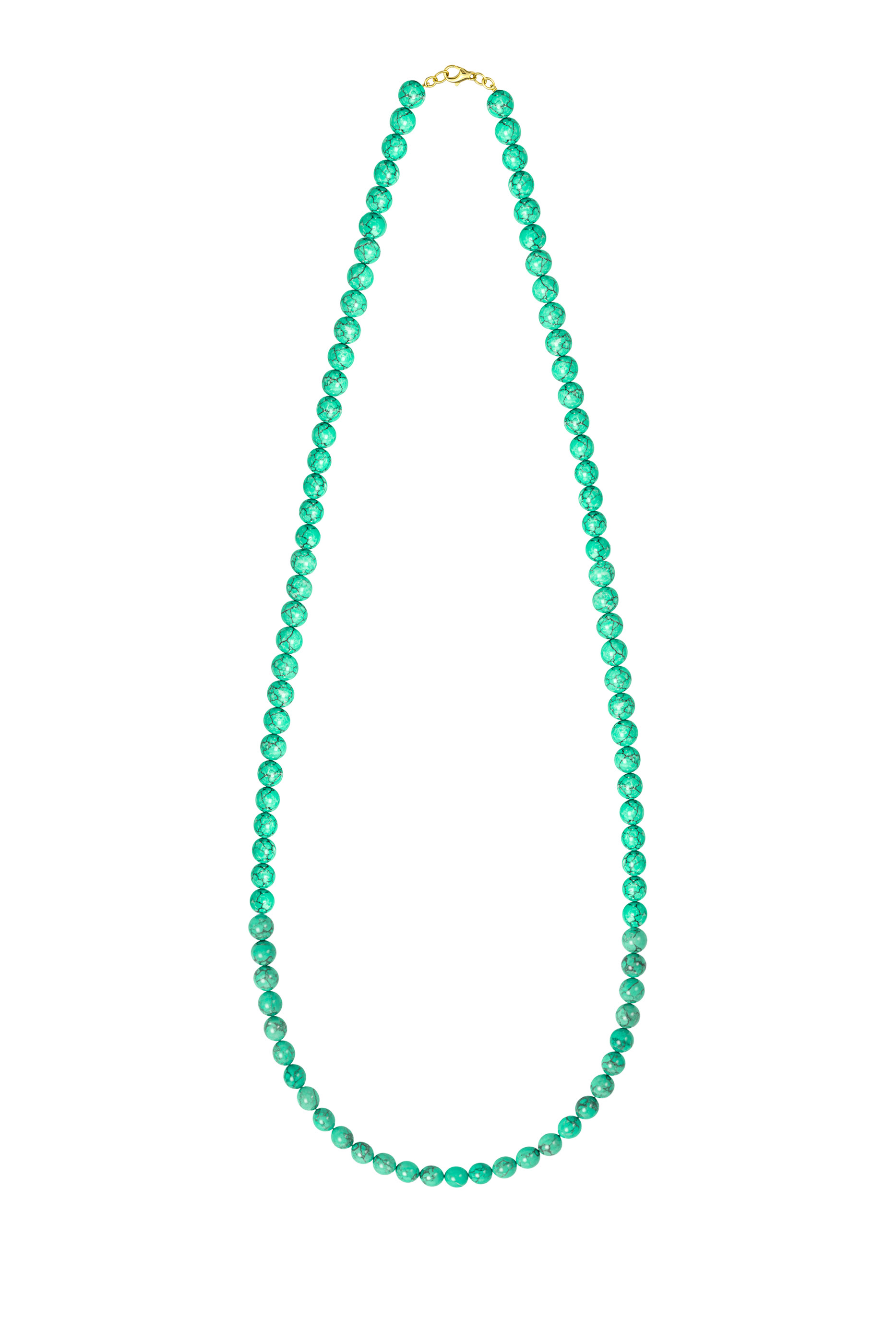  Turquoise Beaded Necklace, 18K Yellow Gold