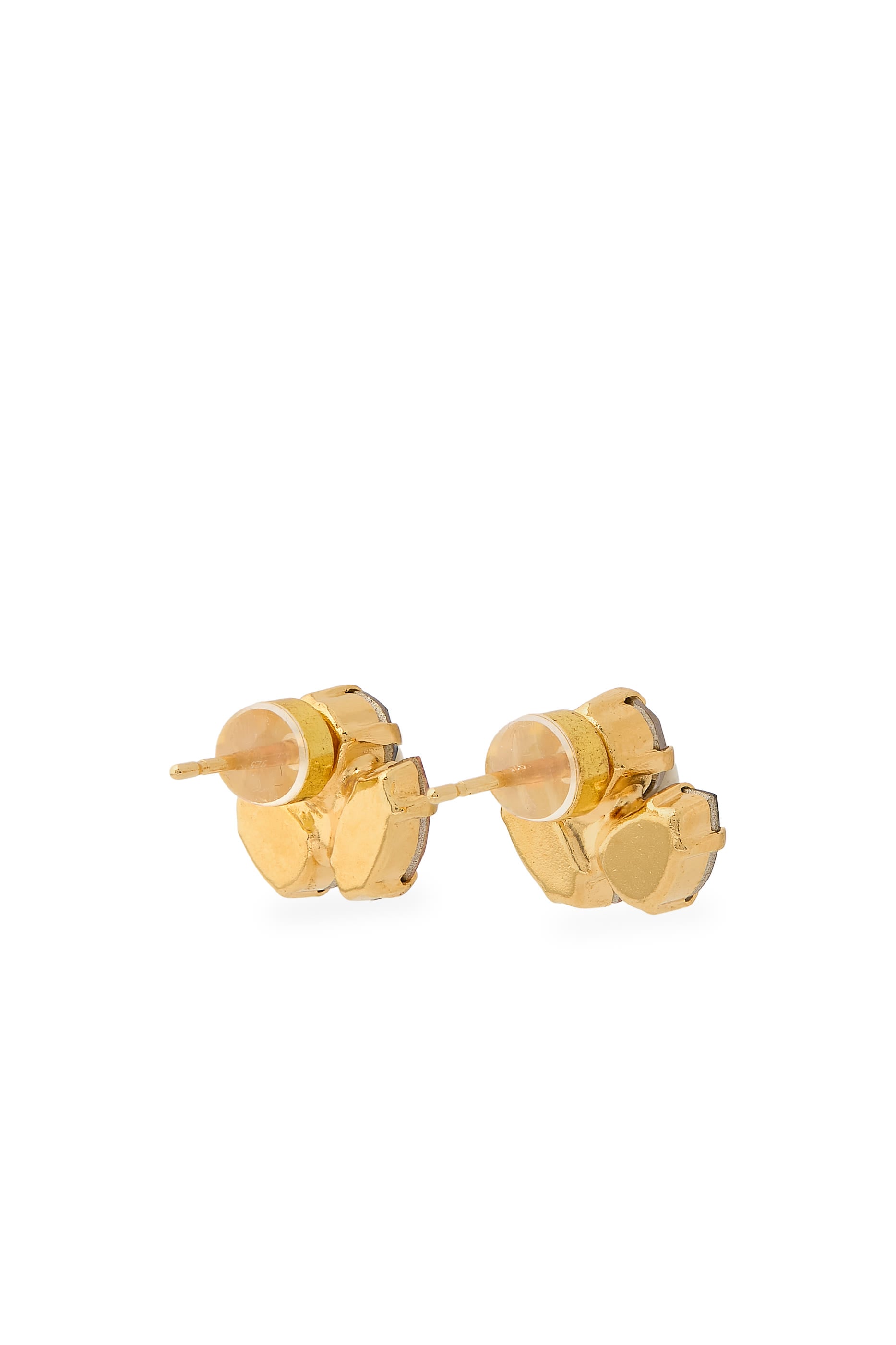 Ana Earrings in Golden Combo, 18K Gold Plated Raw Brass & Swarovski Crystals