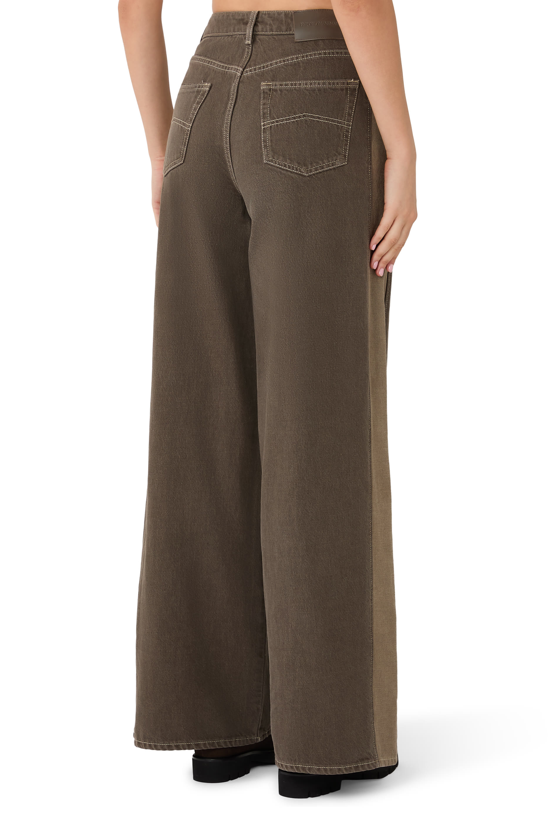 Five-Pocket Wide-Leg Denim Pants