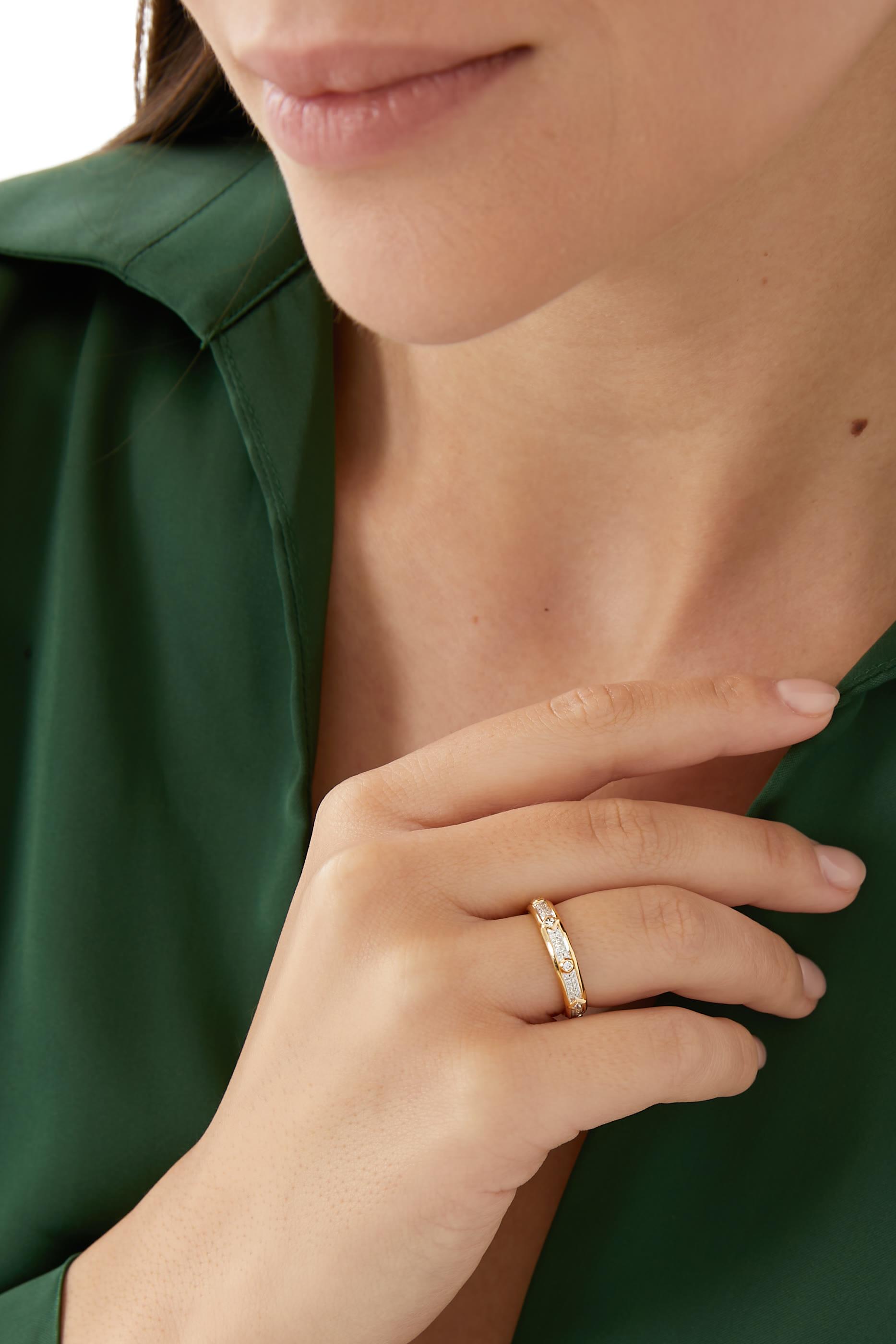 Full Pave Diamond Modern Renaissance Ring