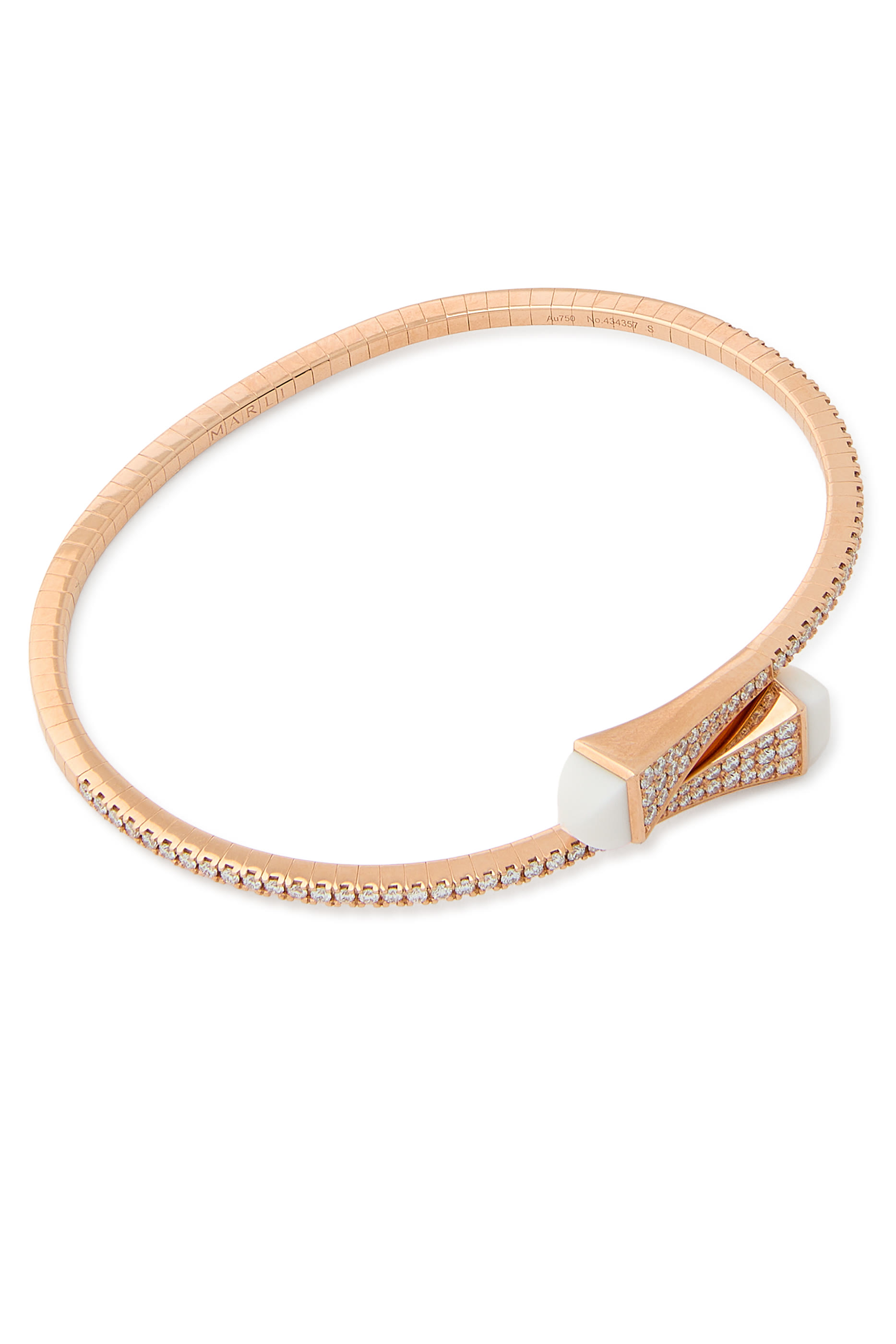 Cleo Slim Slip-On Bracelet, 18k Rose Gold & Diamonds