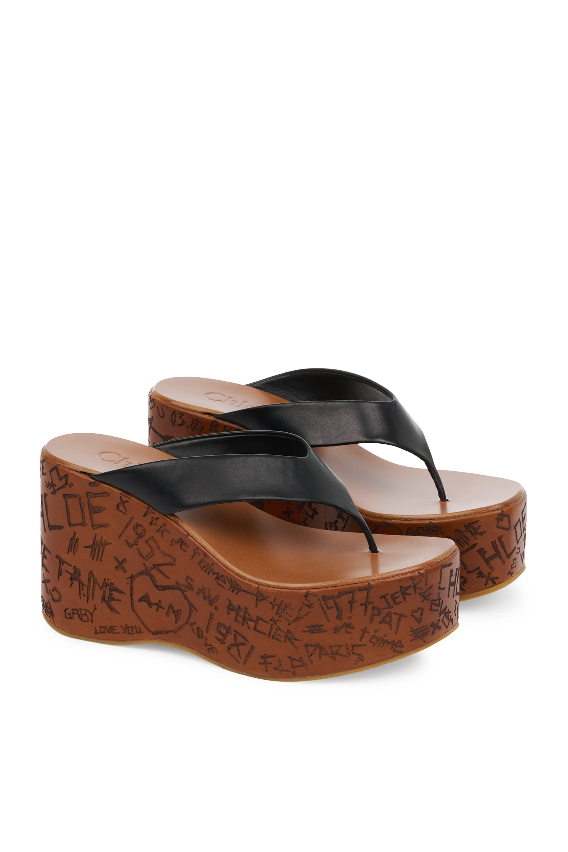 Logo Wedged Sandals