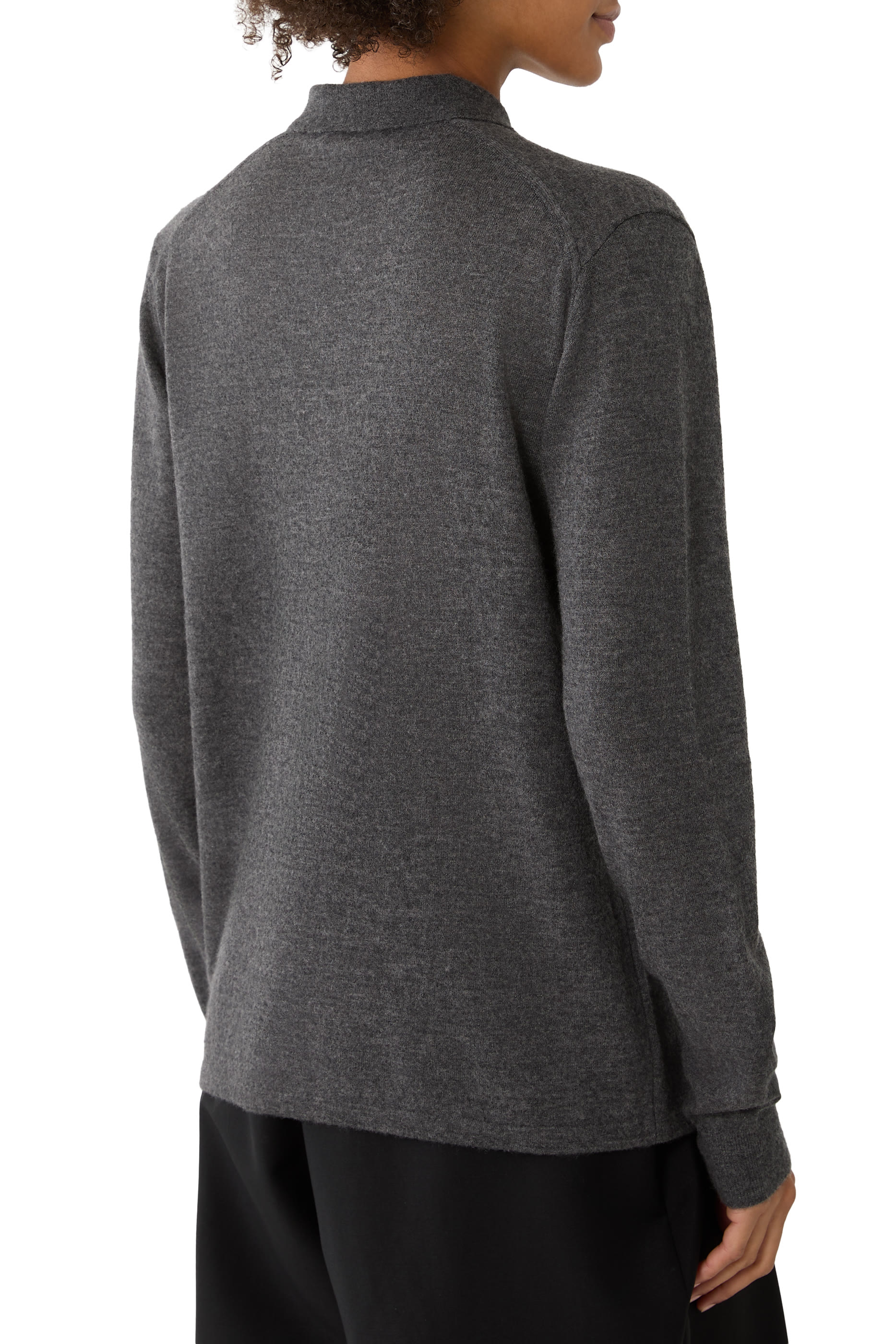 High-Gauge Soft Cashmere Knit Shirt Cardigan