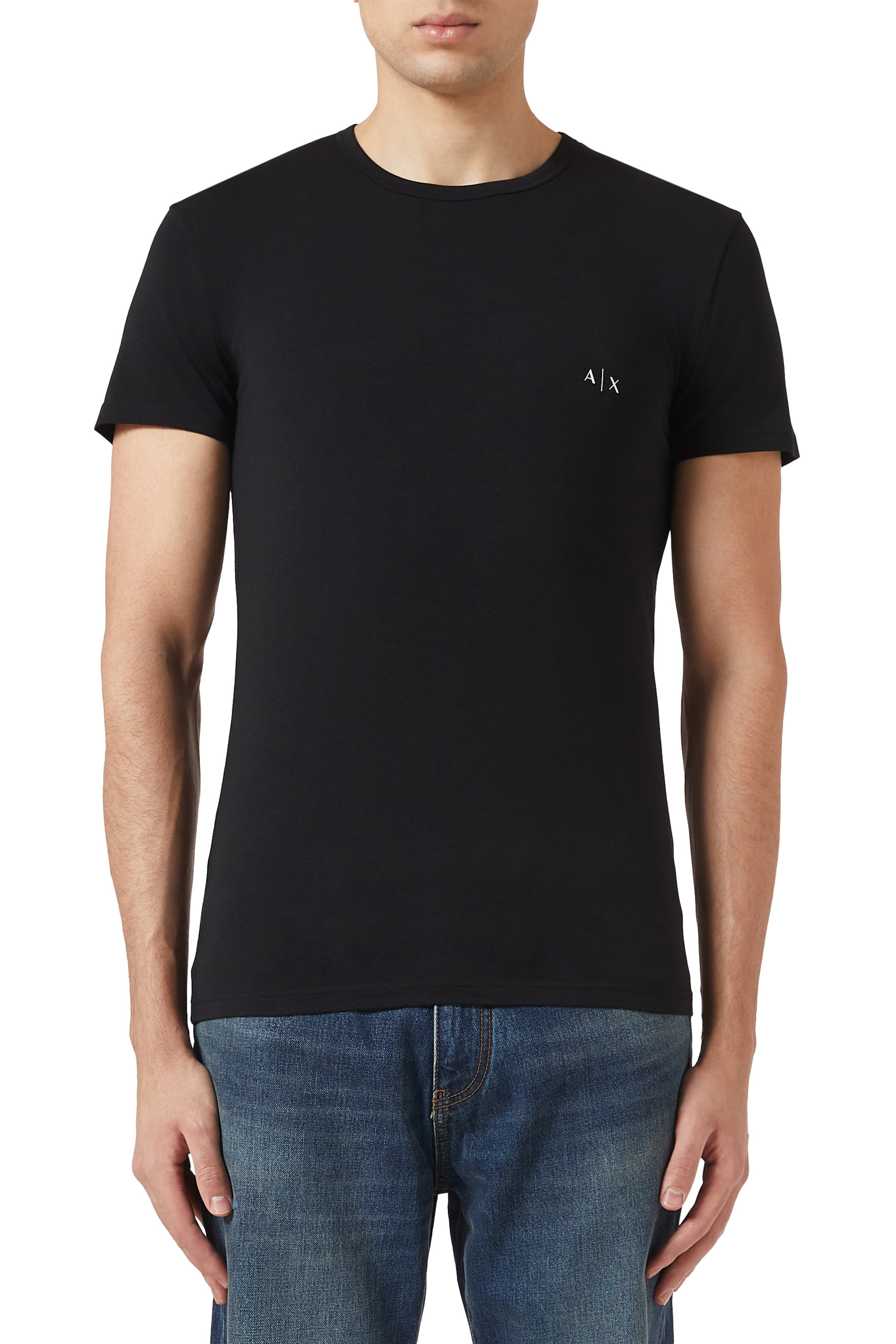 Logo Print Crew Neck T-Shirt, Pack of 2