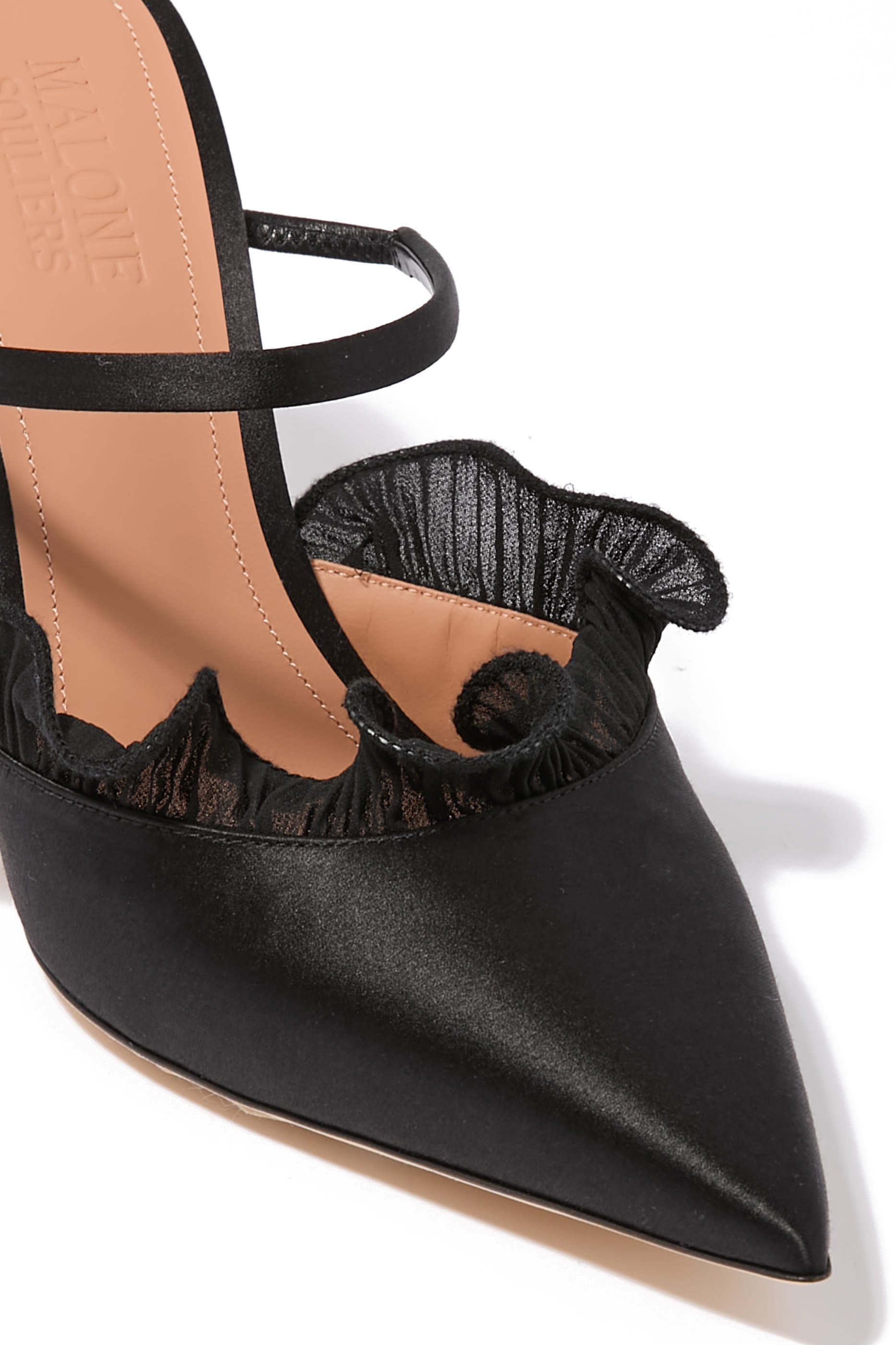 Cecile Satin Heeled Mules