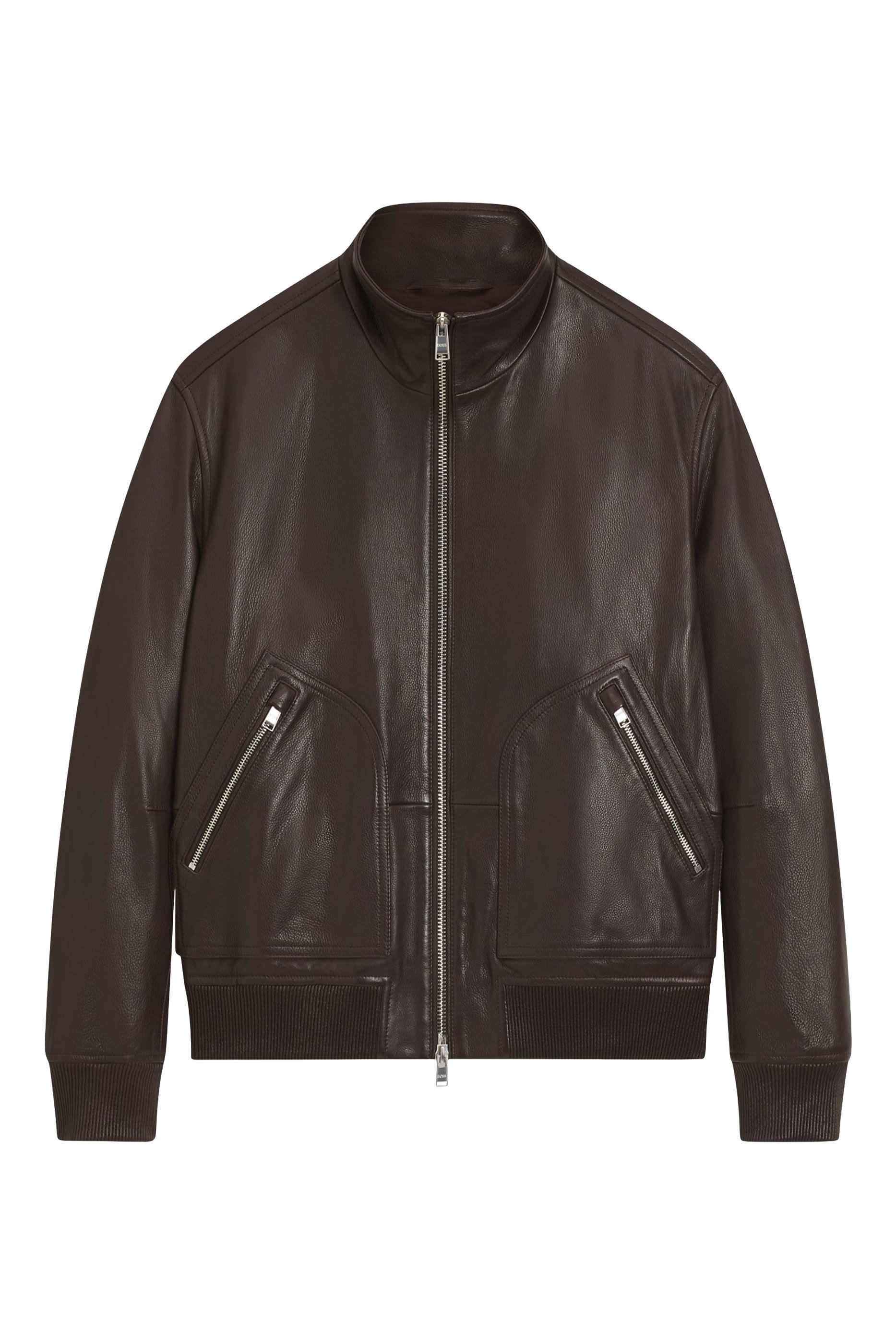 Nappa-Leather Jacket with Two-Way Zip