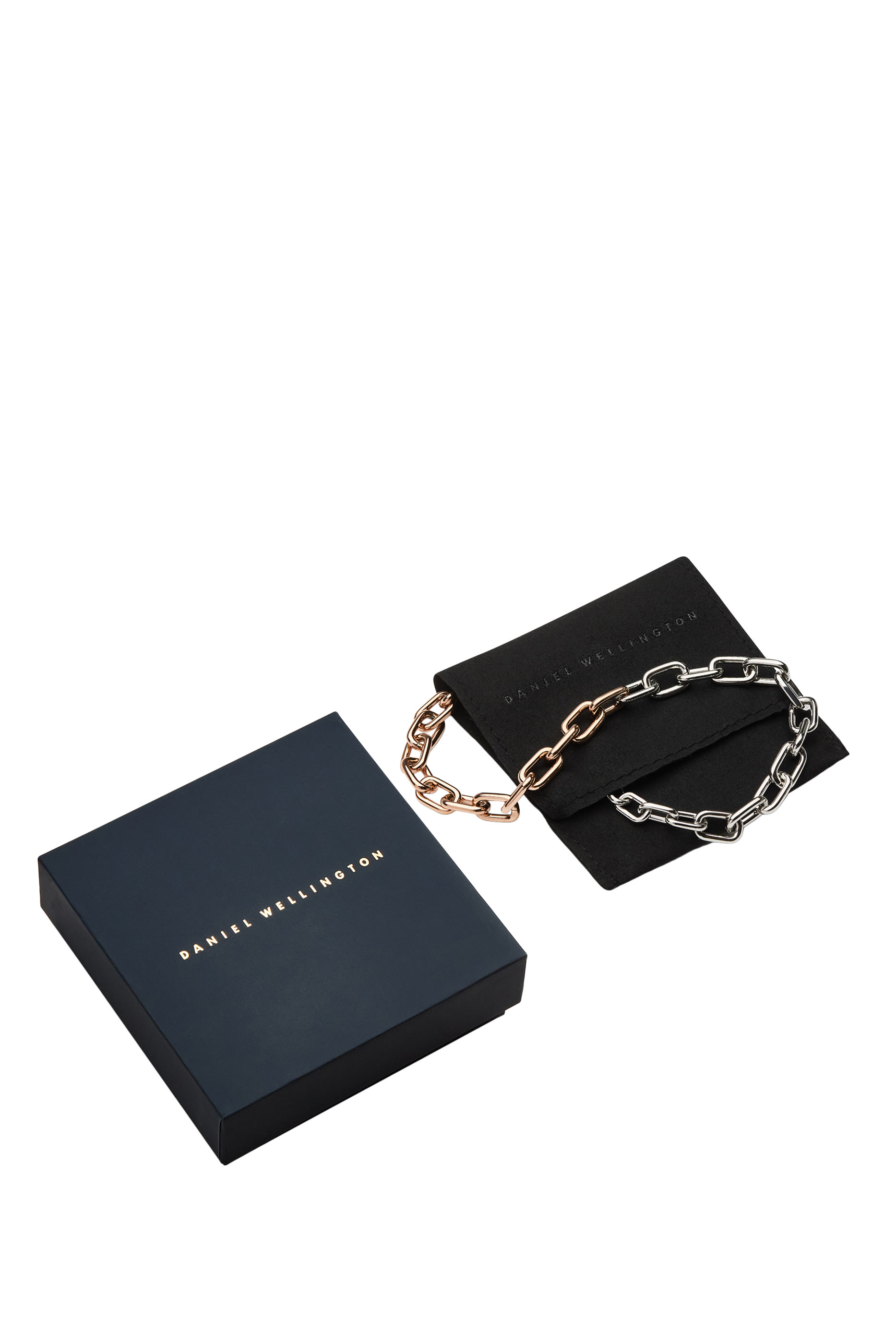 Contrast Link Necklace, Stainless Steel
