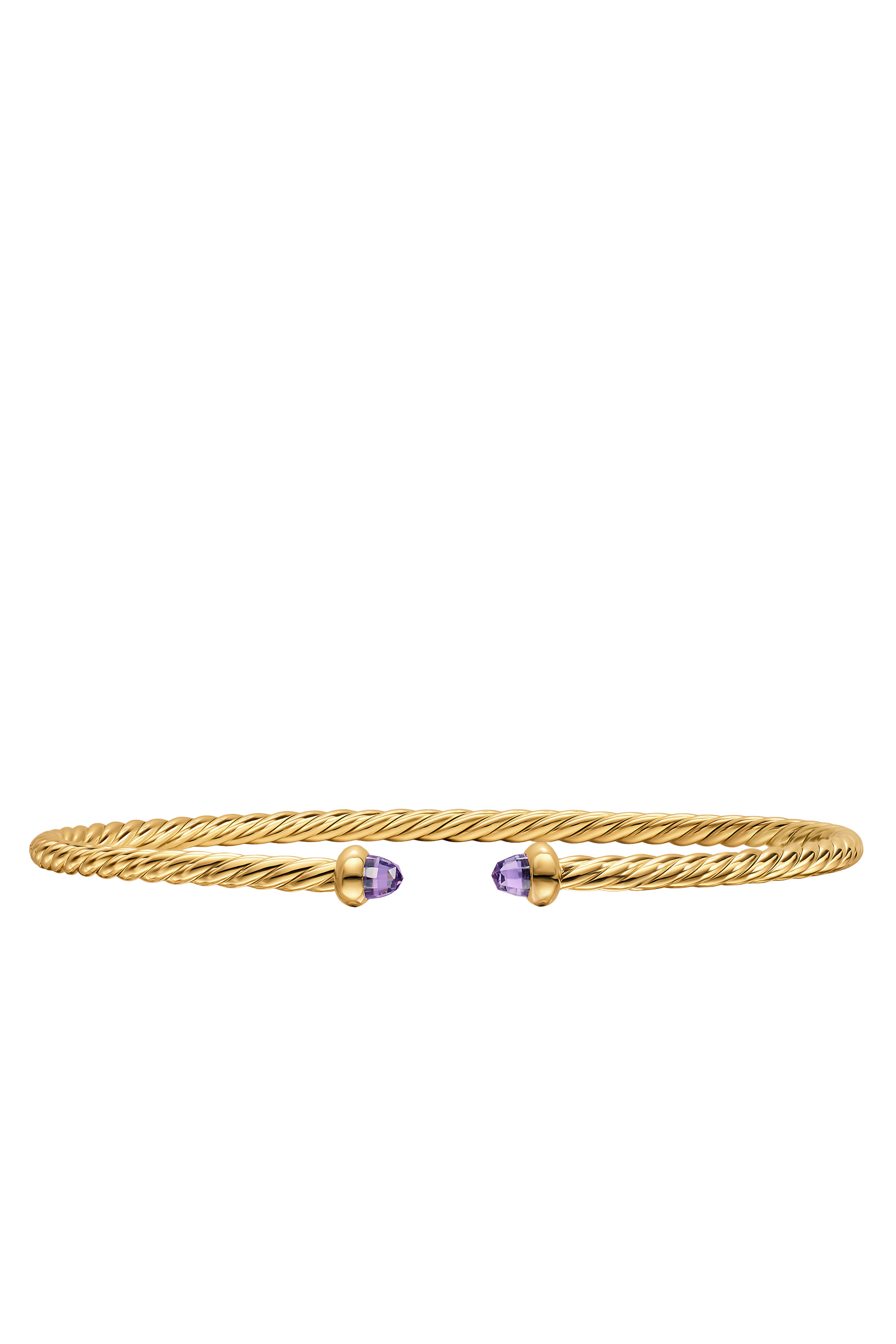 Micro Cablespira® Flex Bracelet, 18K Yellow Gold & Amethyst