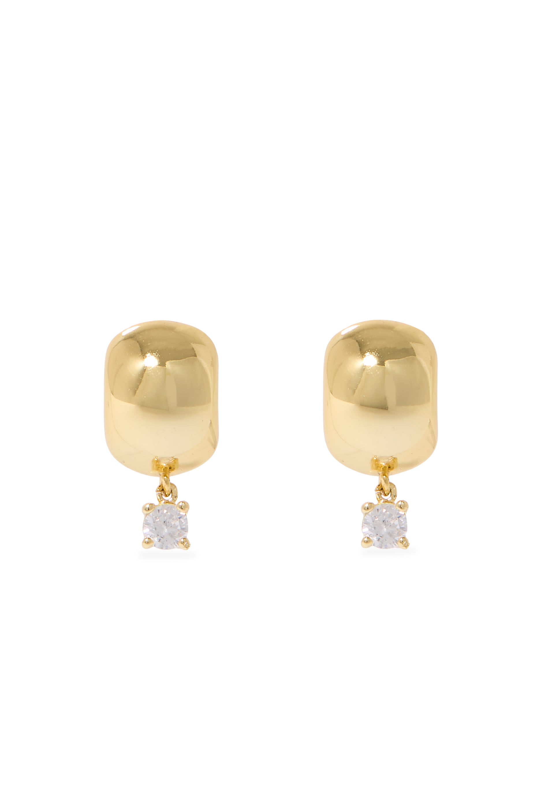  Aoki Hoop Earrings, 14k Vermeil on Sterling Silver & Cubic Zirconia