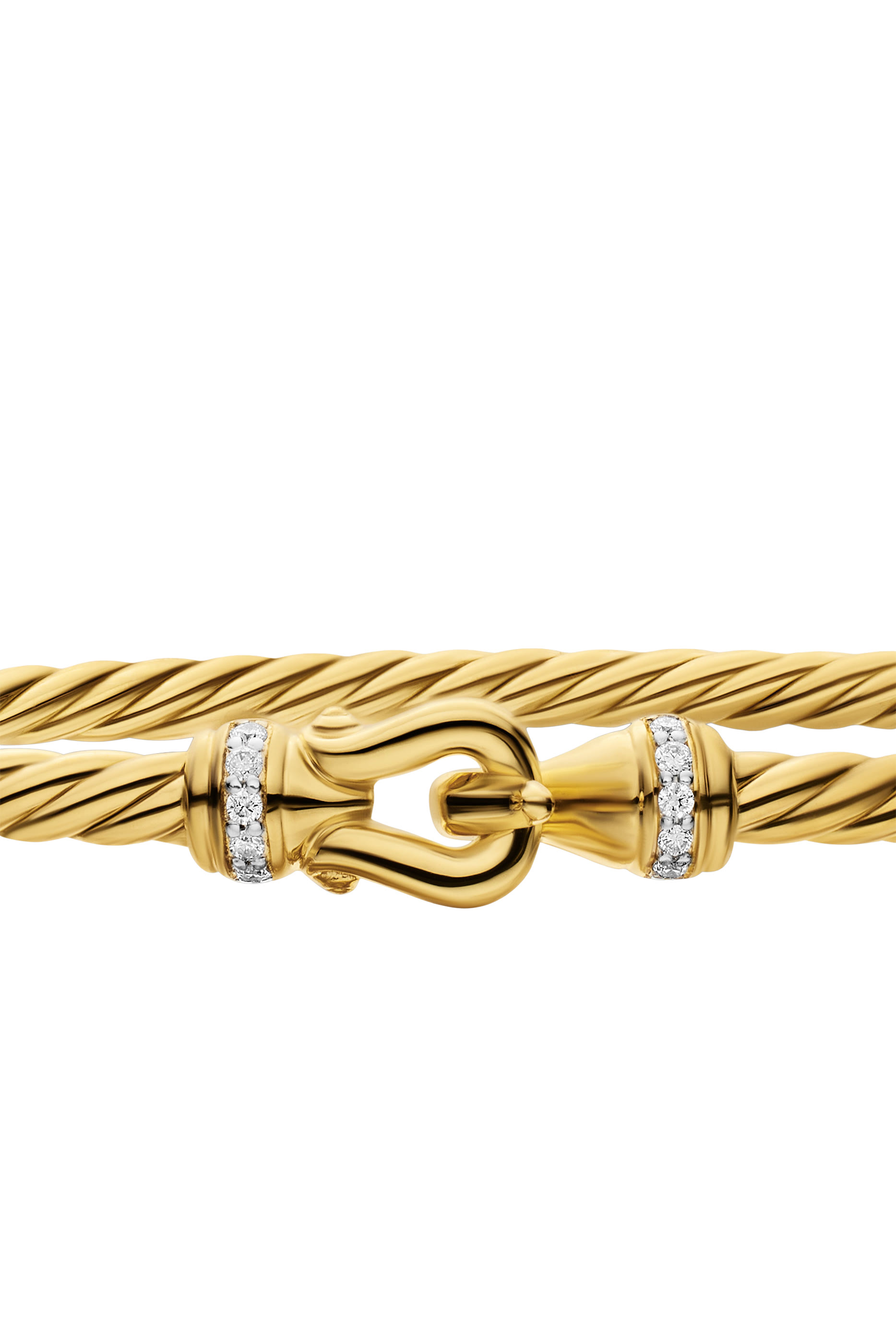 Micro Cablespira® Flex Buckle Bracelet, Sterling Silver, 18K Yellow Gold & Diamonds
