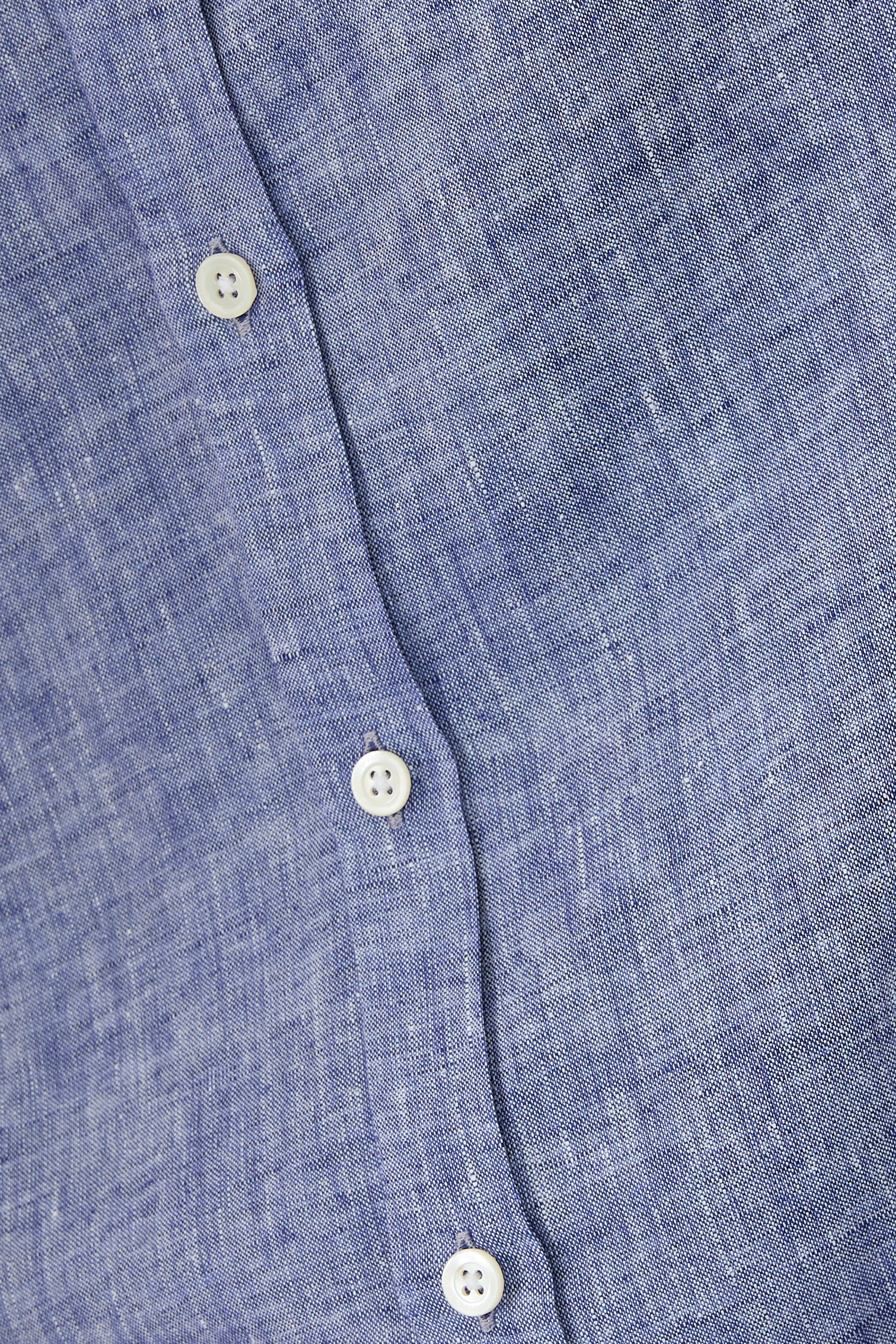 Linen Chambray Shirt with Guru Collar 