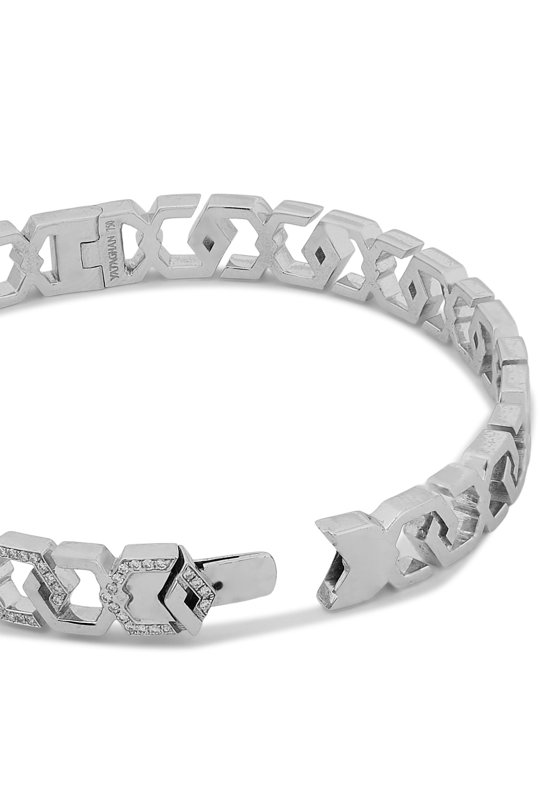  Infinity Bangle, 18K White Gold & Diamonds