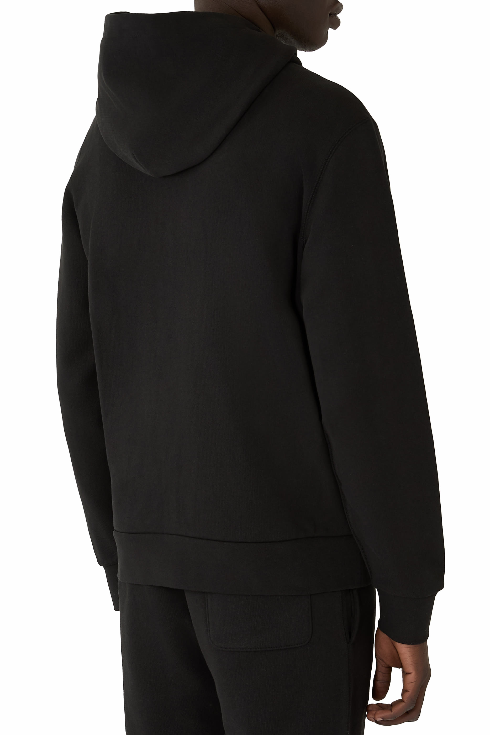Leather Logo Wool Zip-Up Cardigan 