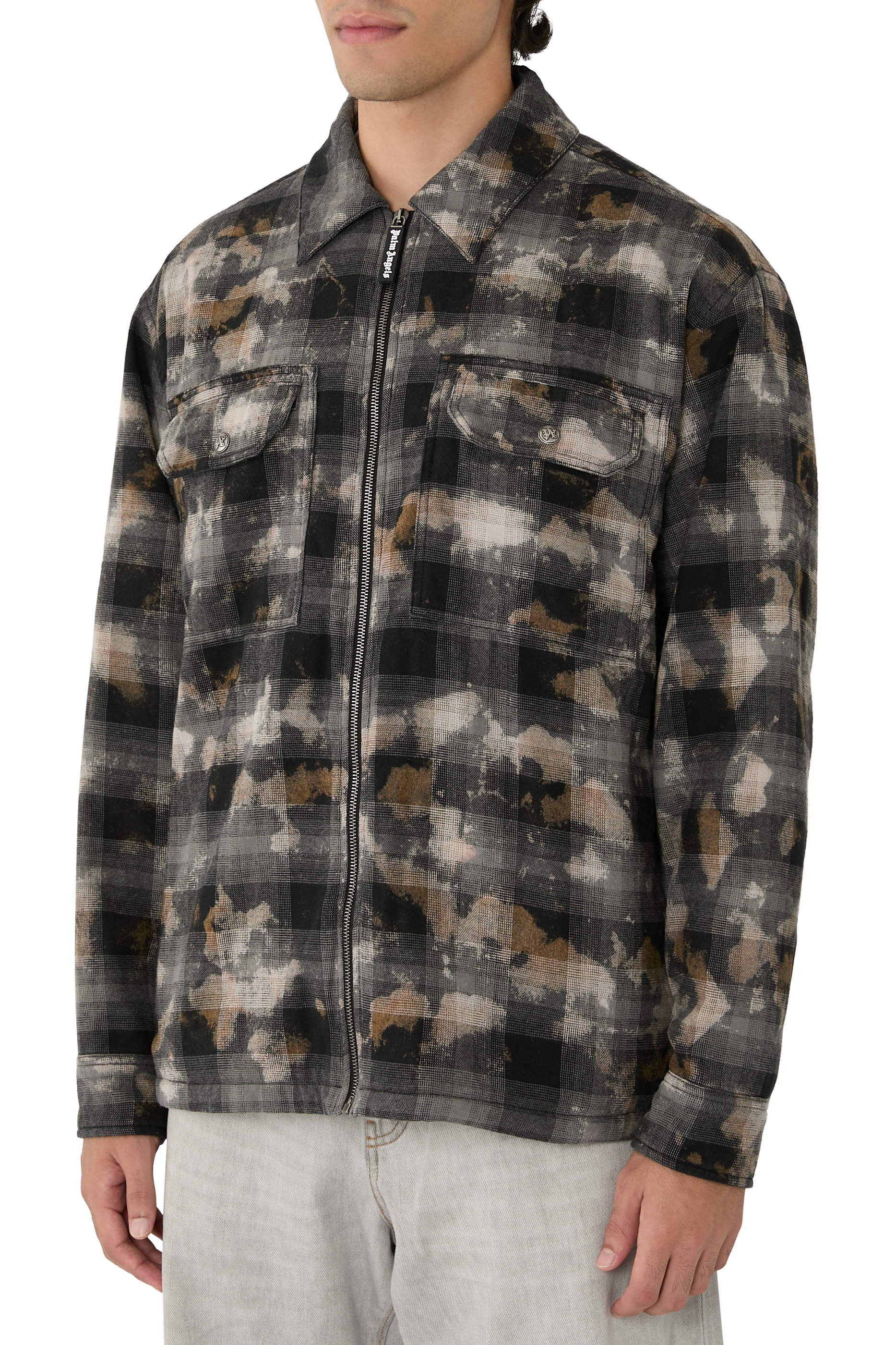 Curved Logo Check Overshirt