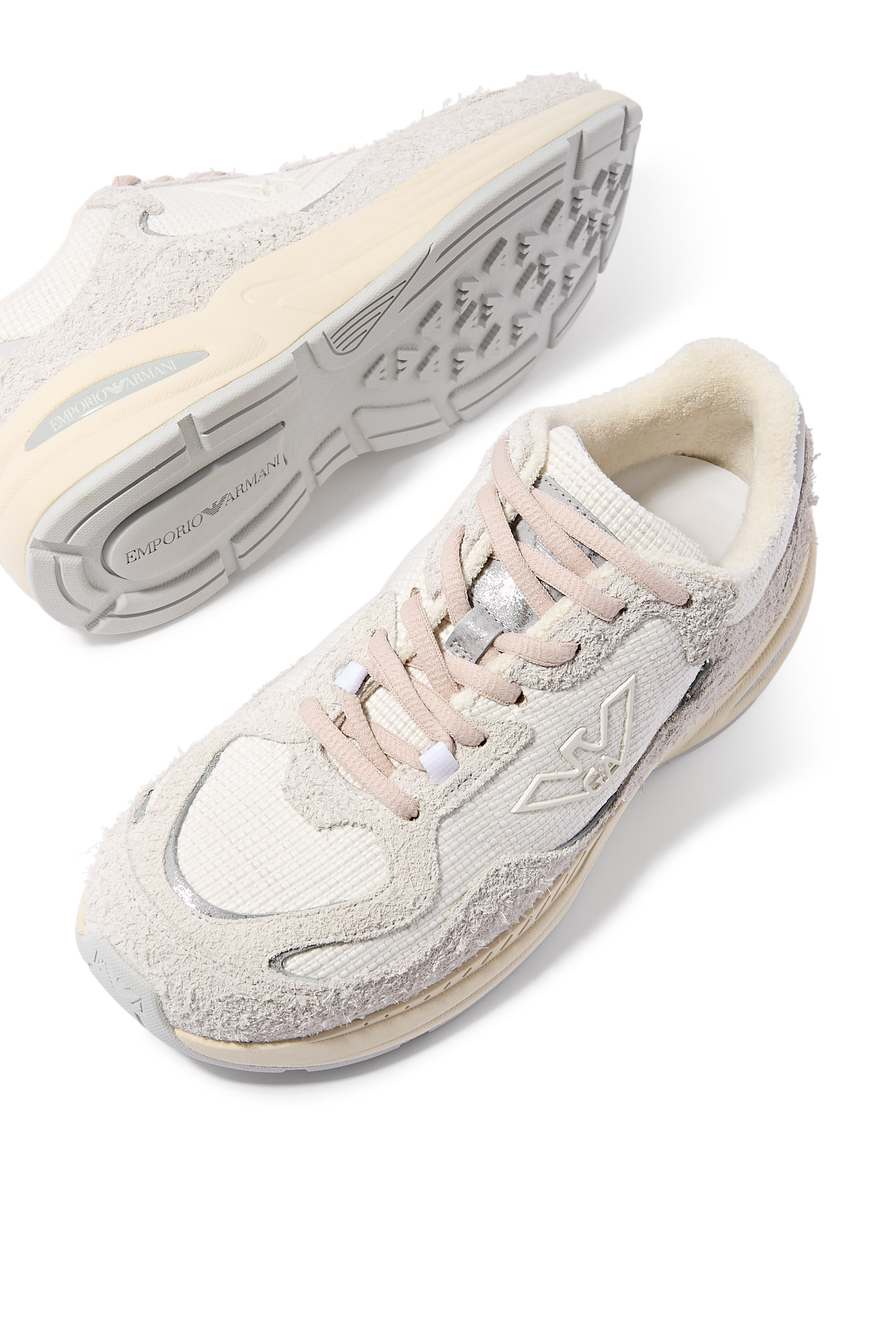 Logo Suede & Mesh Sneakers 