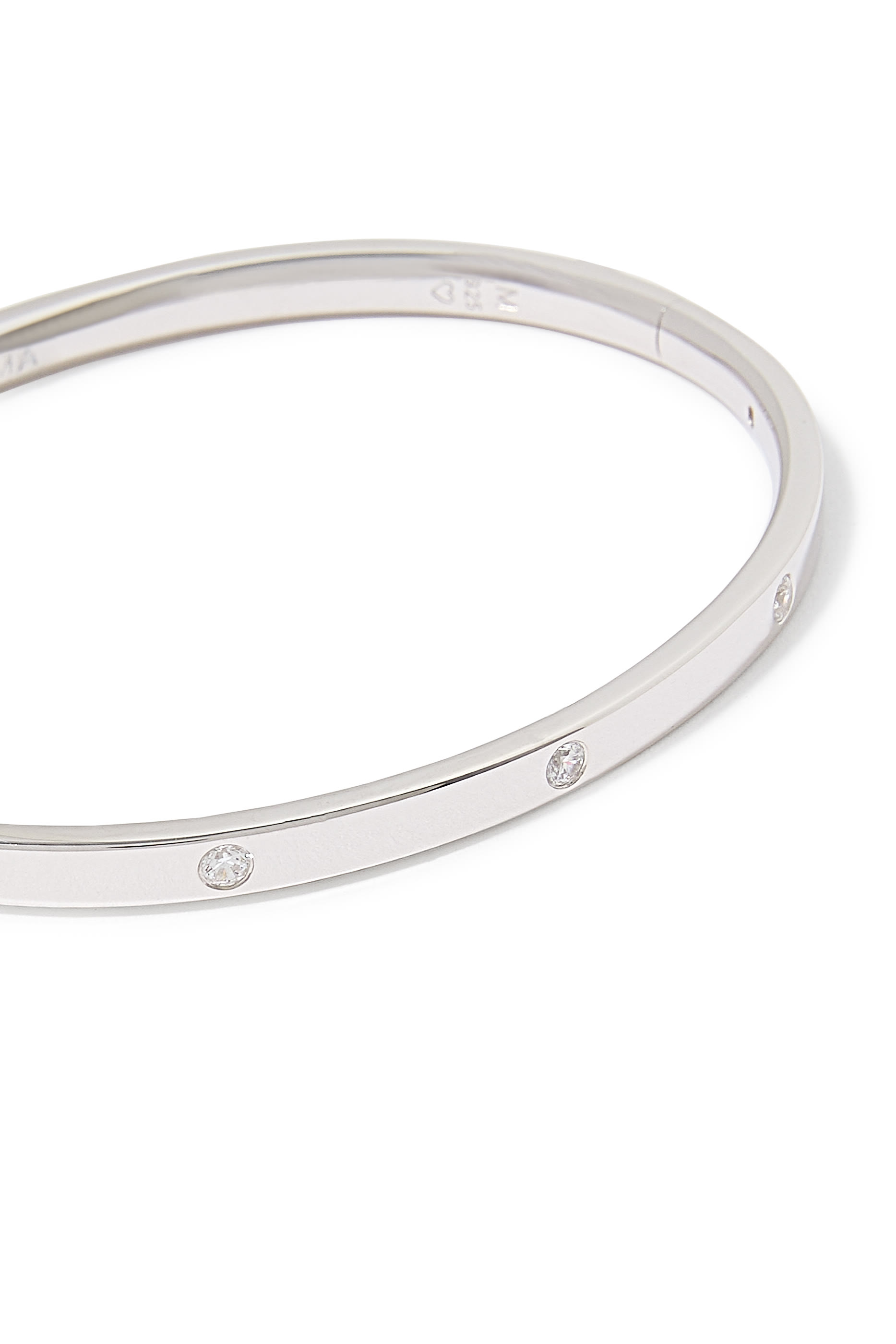 Interstellar Hinged Bangle, Rhodium Plated on Recycled Sterling Silver & Cubic Zirconia