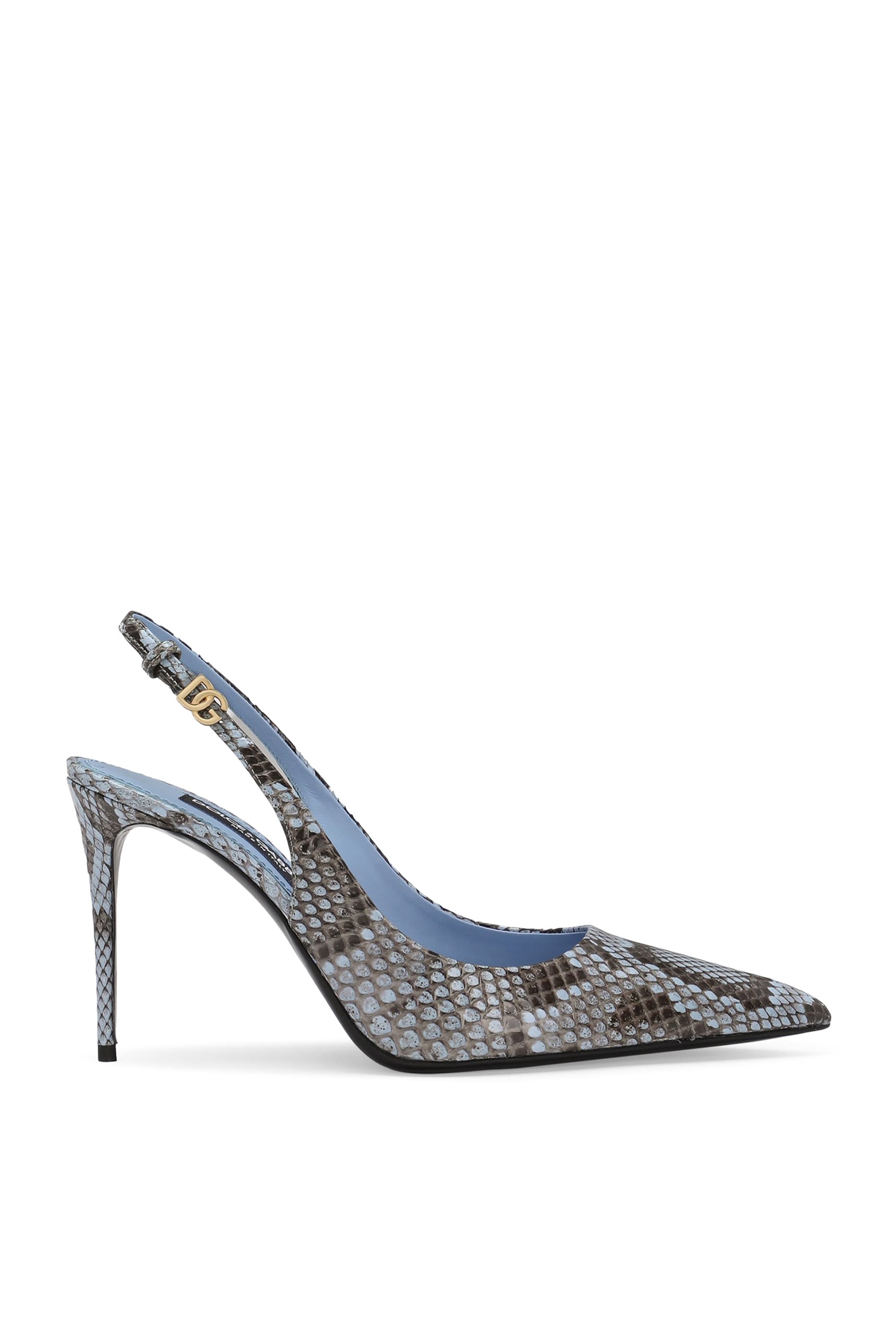 Lollo 90 Python Skin Slingbacks