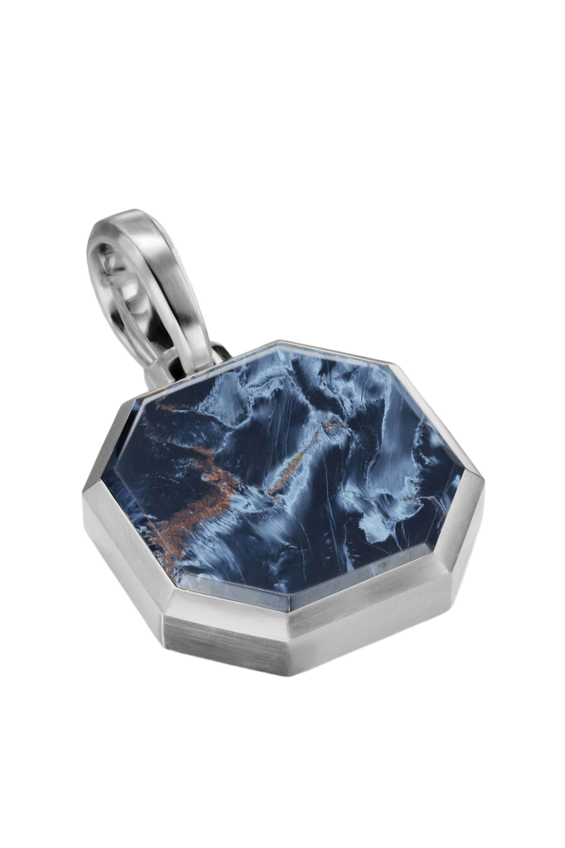 Faceted Stone Amulet, Sterling Silver & Pietersite