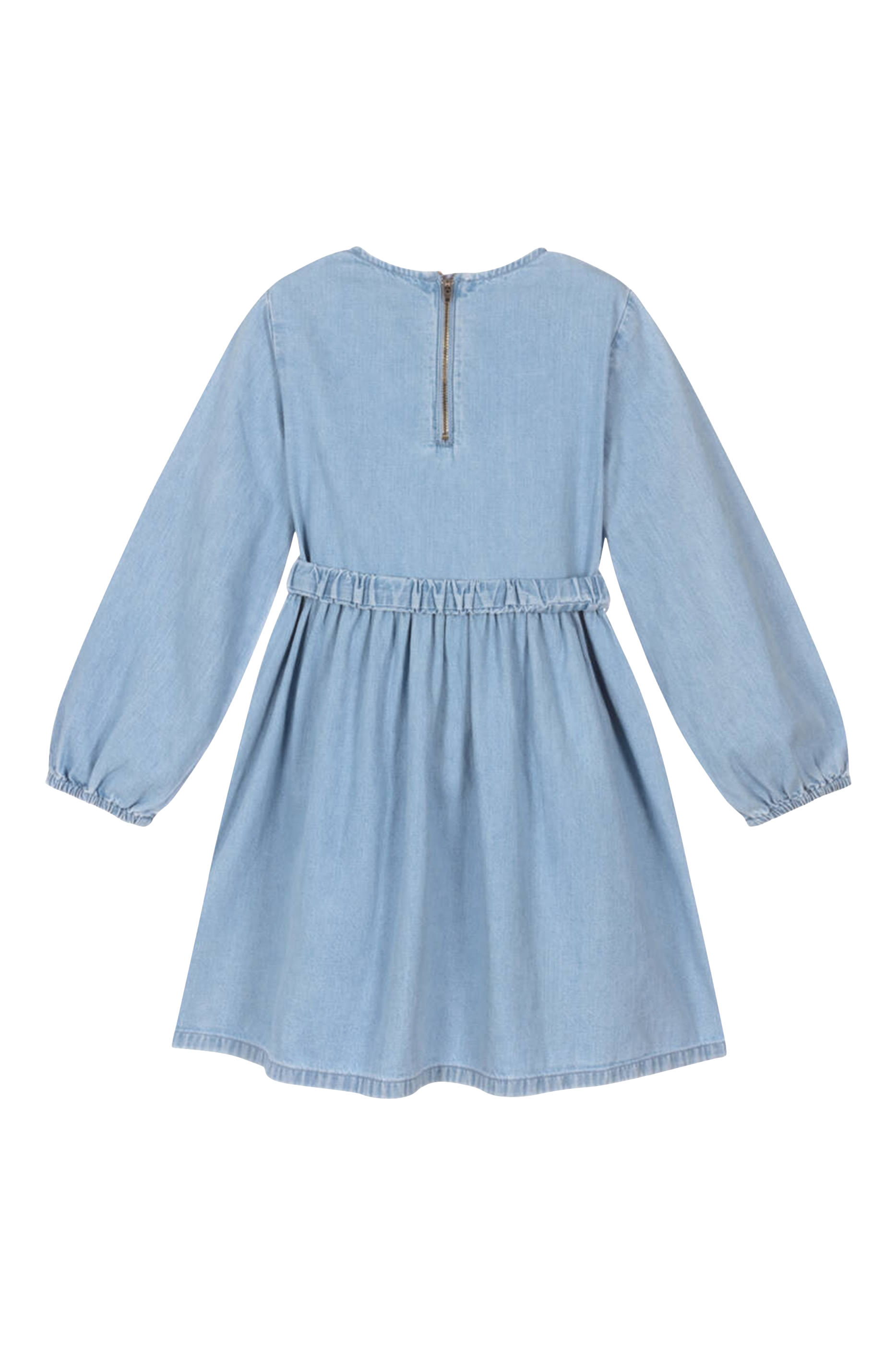 Kids  Flower Graphic Buckle Long-Sleeve Dress 