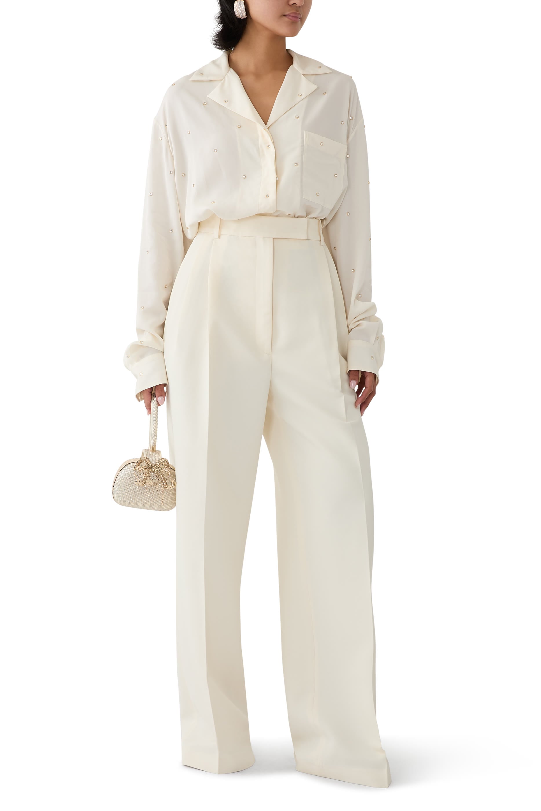 Lead-Free Crystal Oversized Shirt