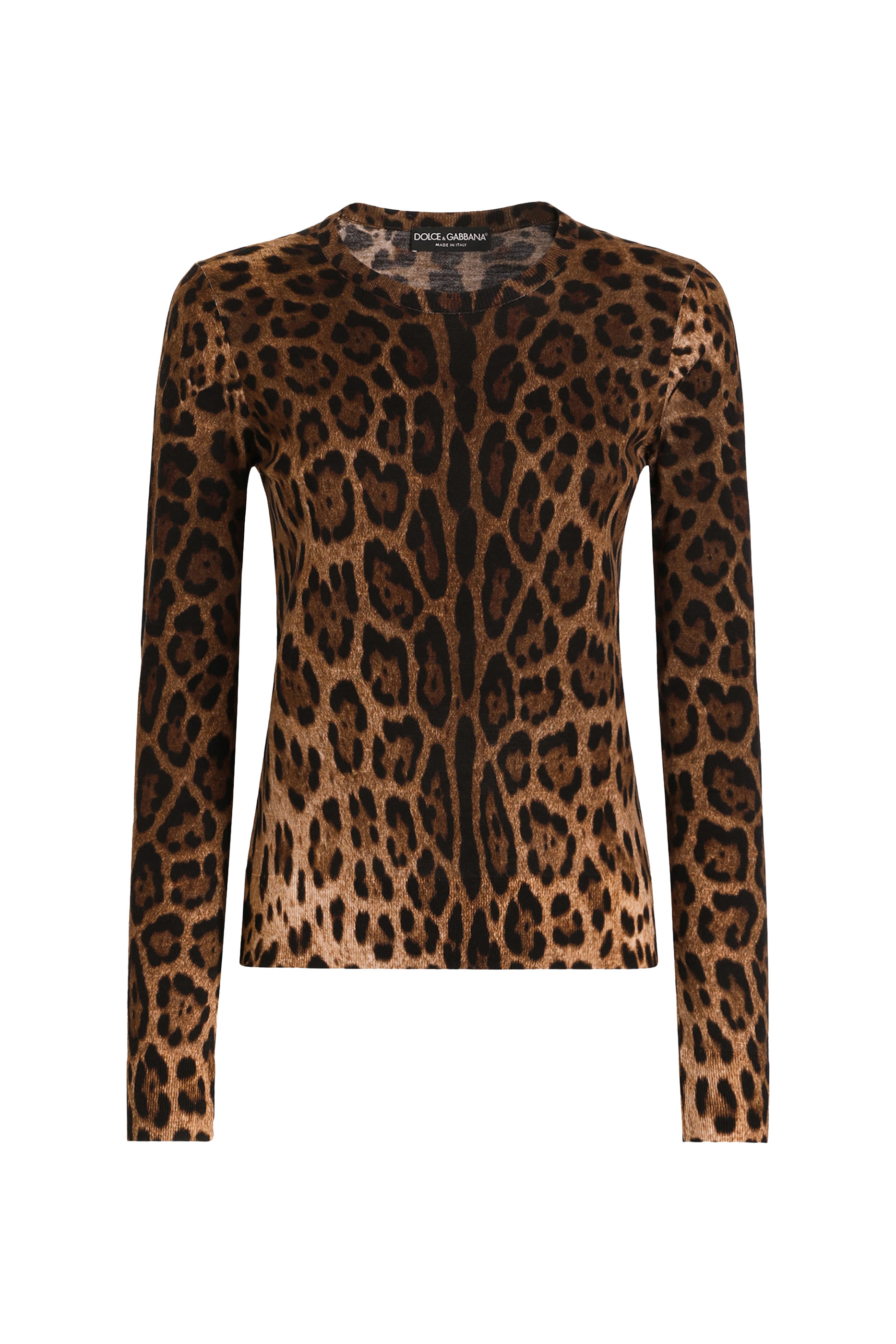 Leopard-Print Wool Pullover