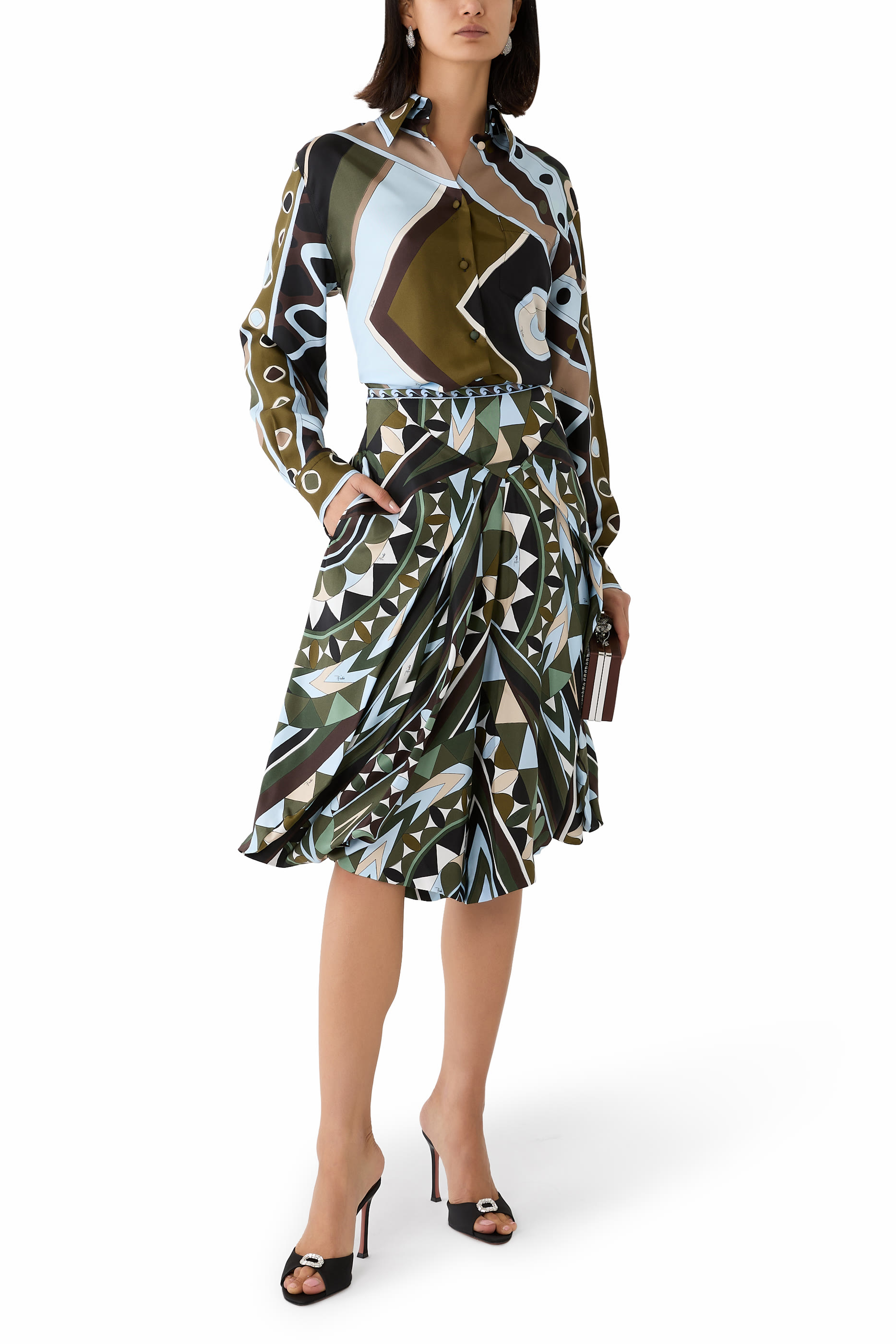 Manuba Print Wide Silk Pants 