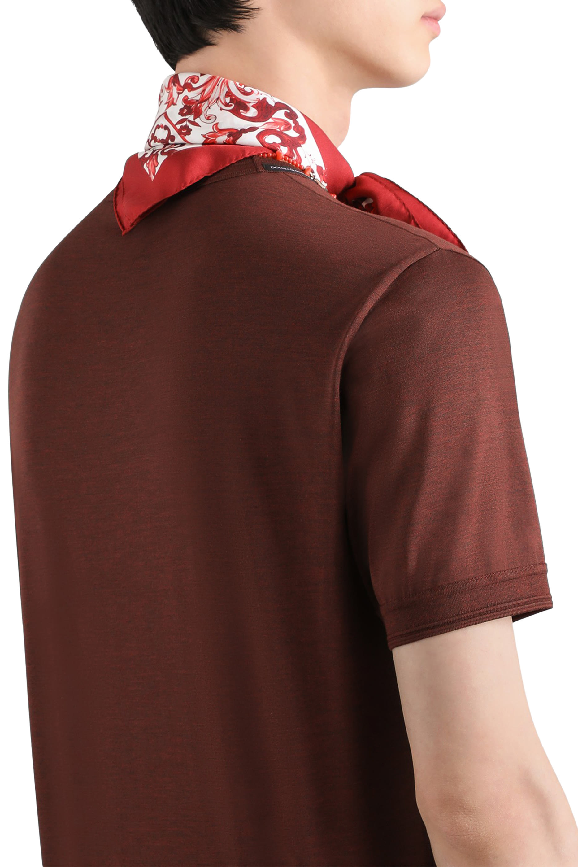Crew Neck Silk T-Shirt 