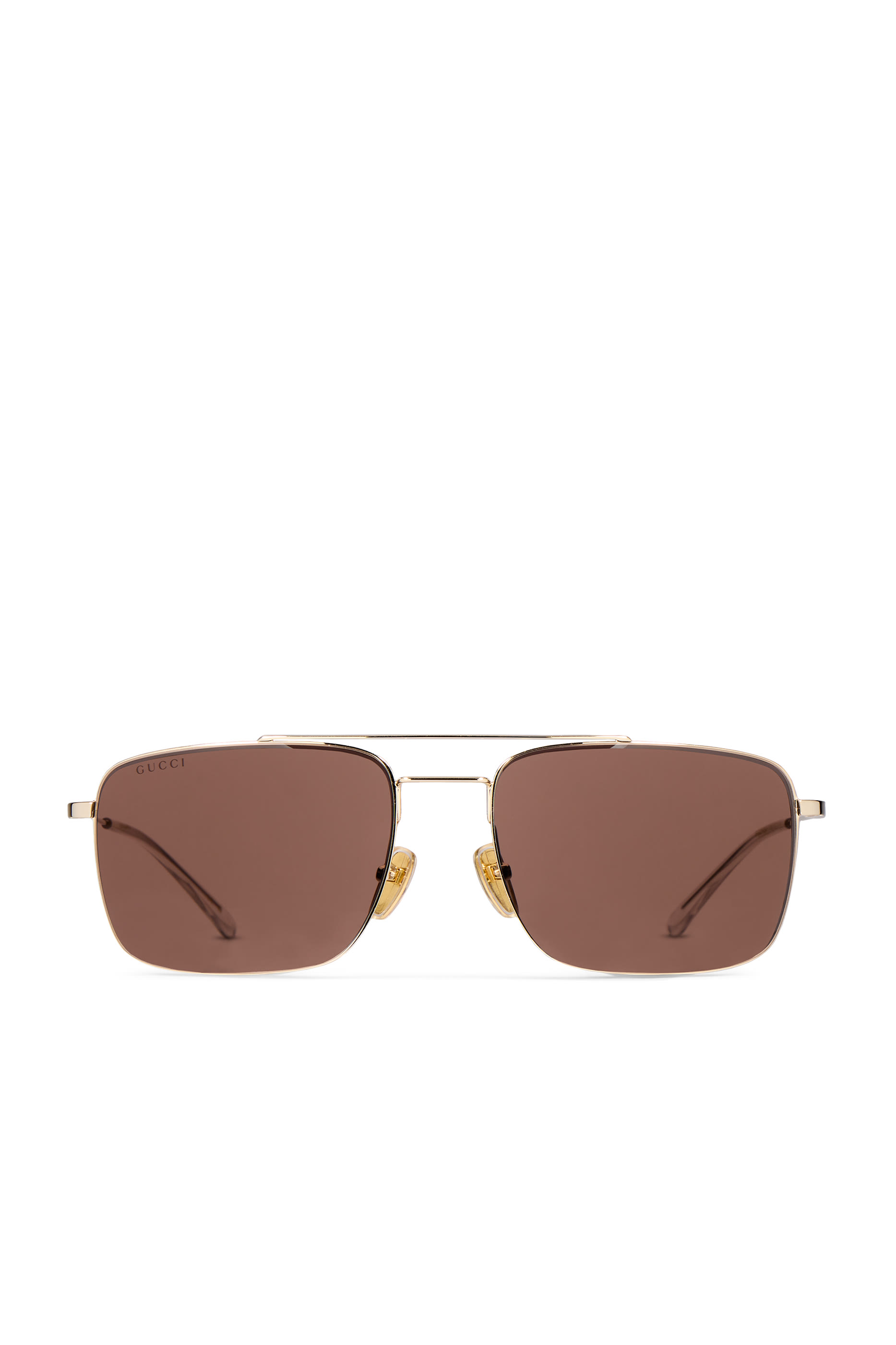 Sunglasses with a Navigator-Style Frame and Low Nose Bridge 