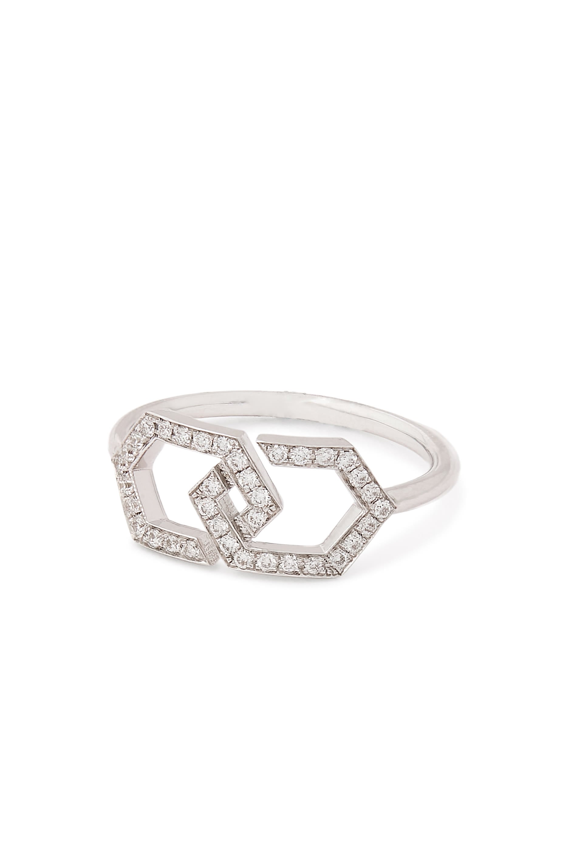 Infinity Ring, 18k White Gold & Diamonds
