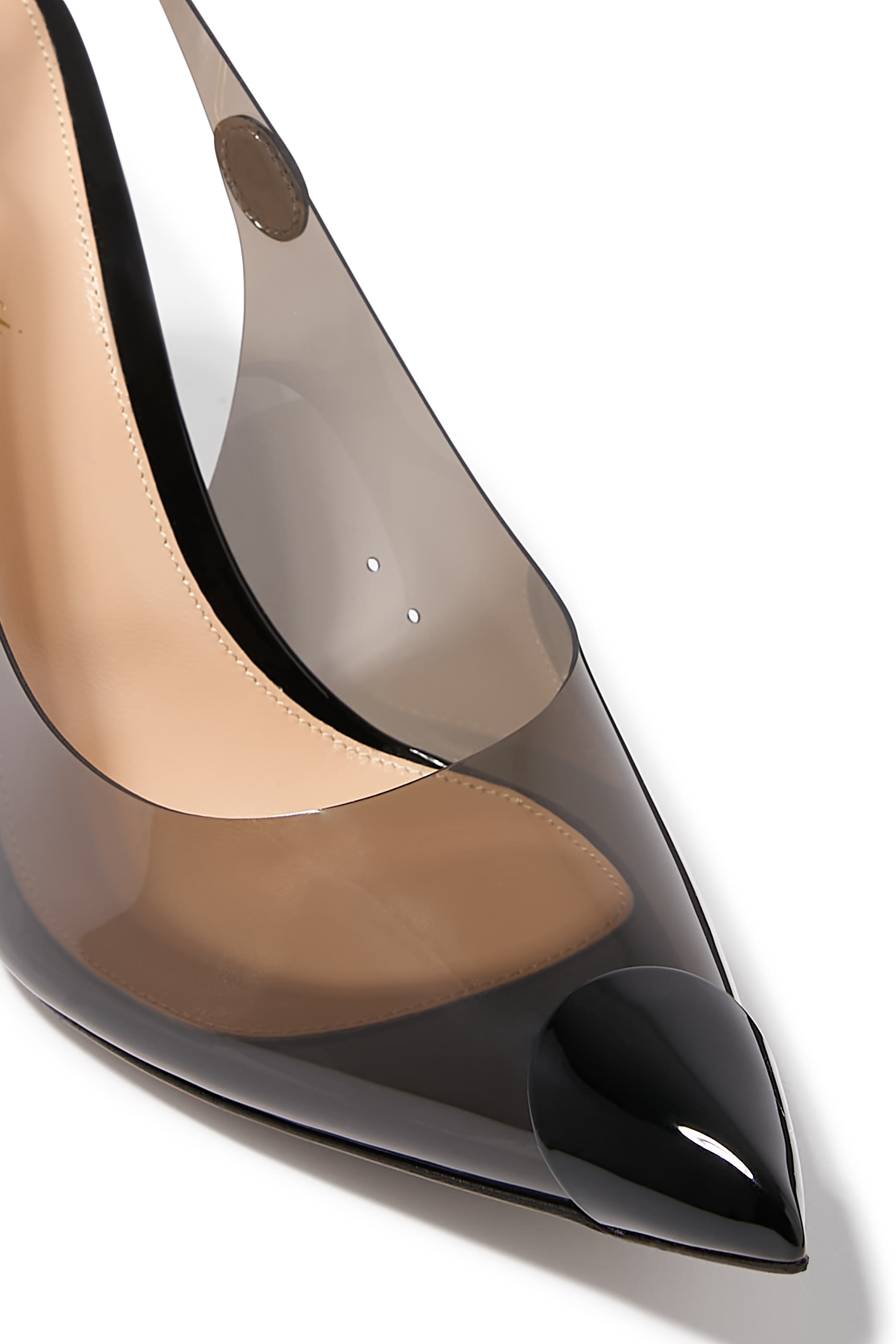 Diana 85 Slingback Pumps in Plexi & Patent