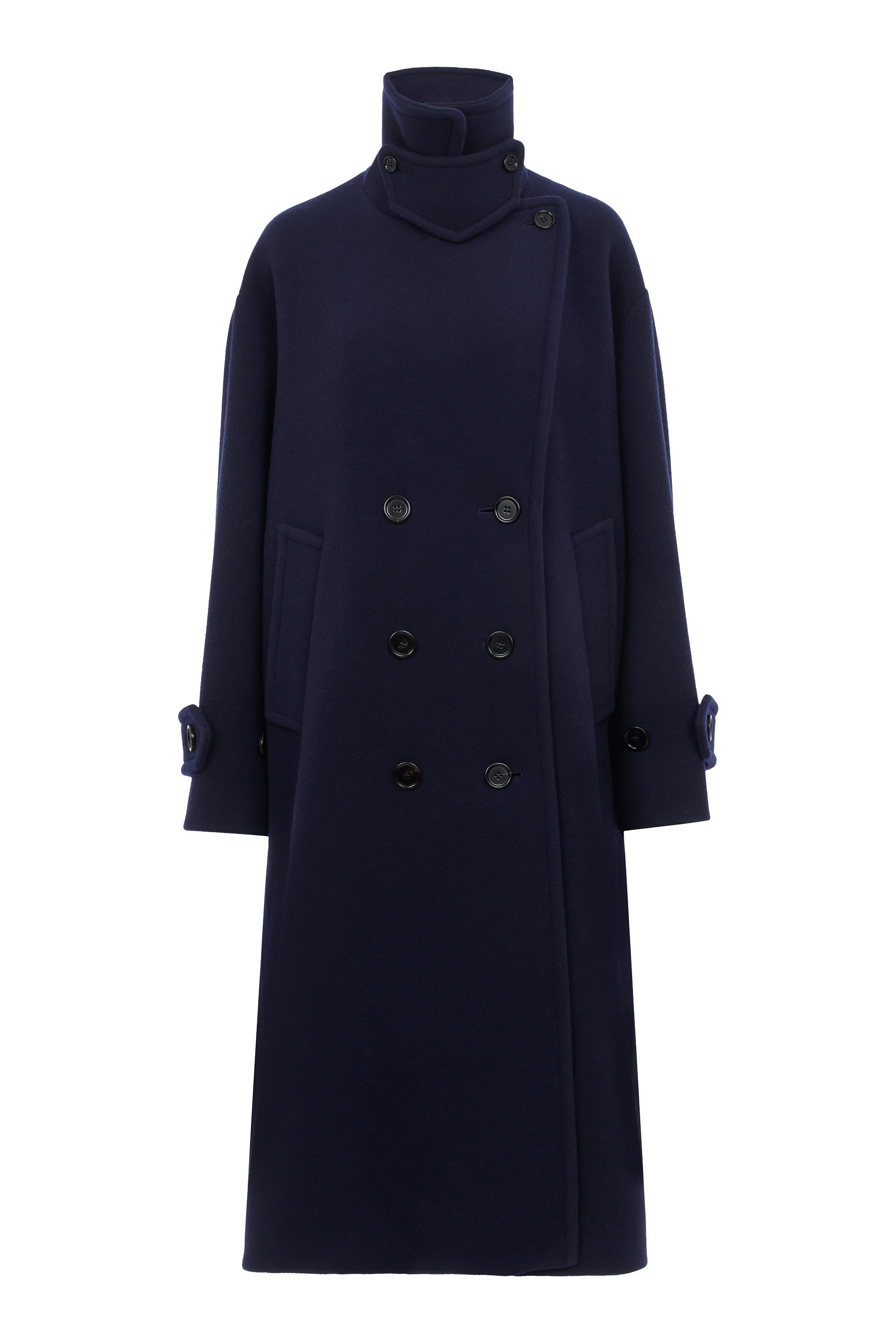 Double-Breasted Oversized Long Coat 